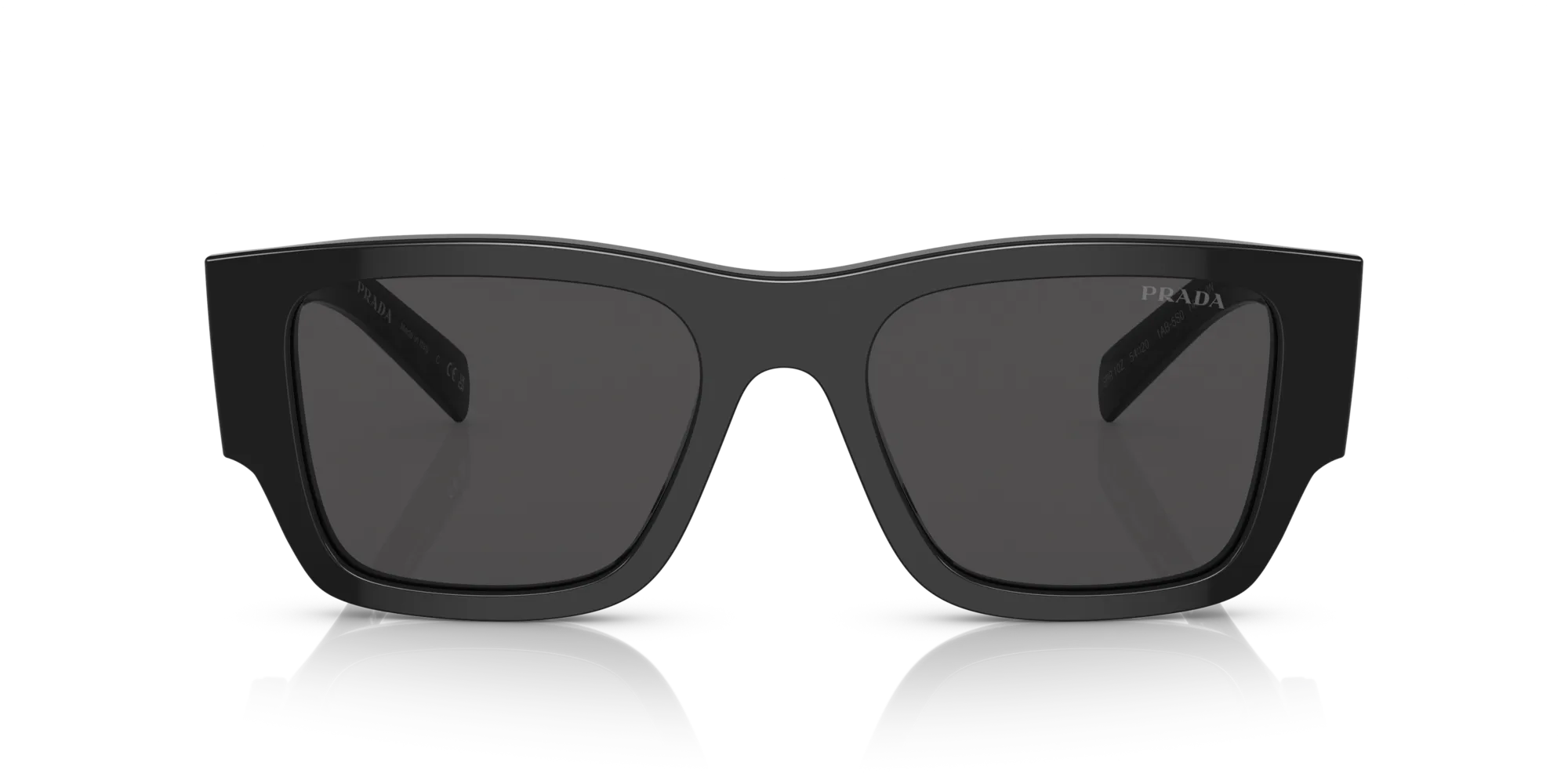 Prada PR 10ZS 1AB5S0 Occhiali da sole Acetato Nero Grigio Pillow Normale - immagine 3