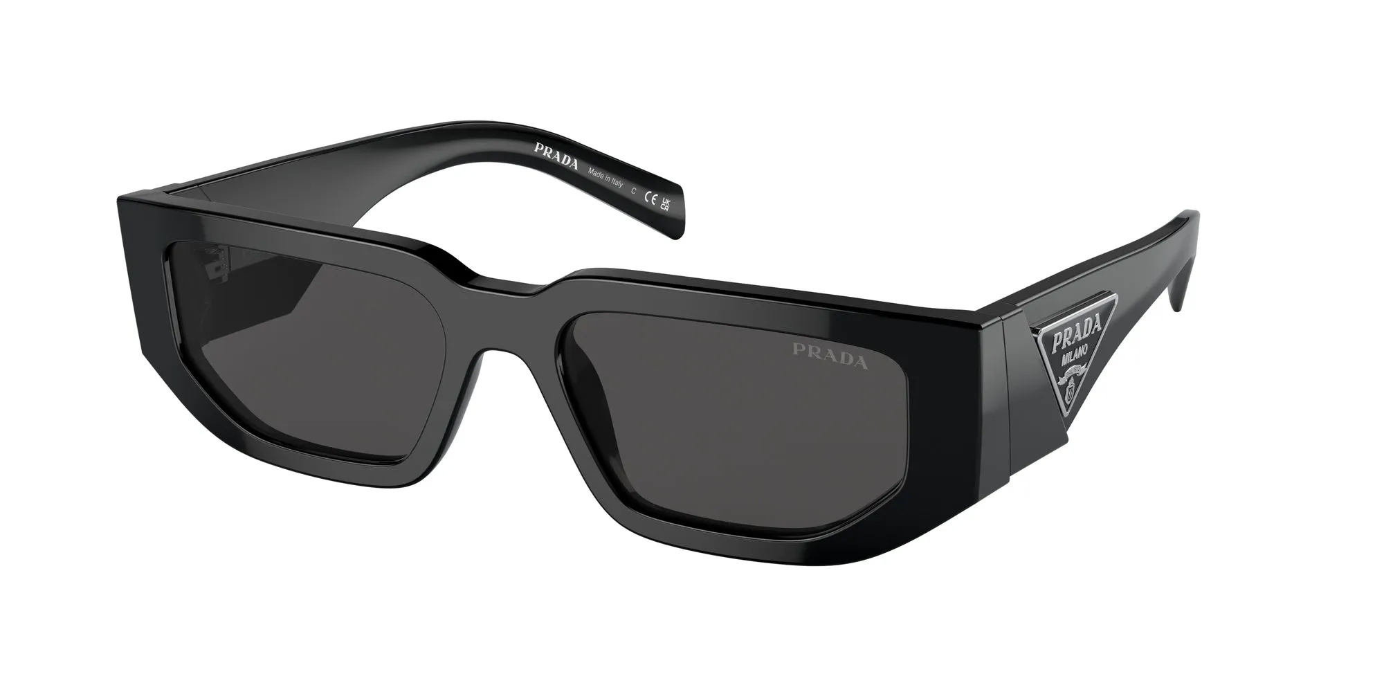 Prada PR 09ZS 1AB5S0 Occhiali da sole Acetato Nero Grigio Squadrata Normale - immagine 1