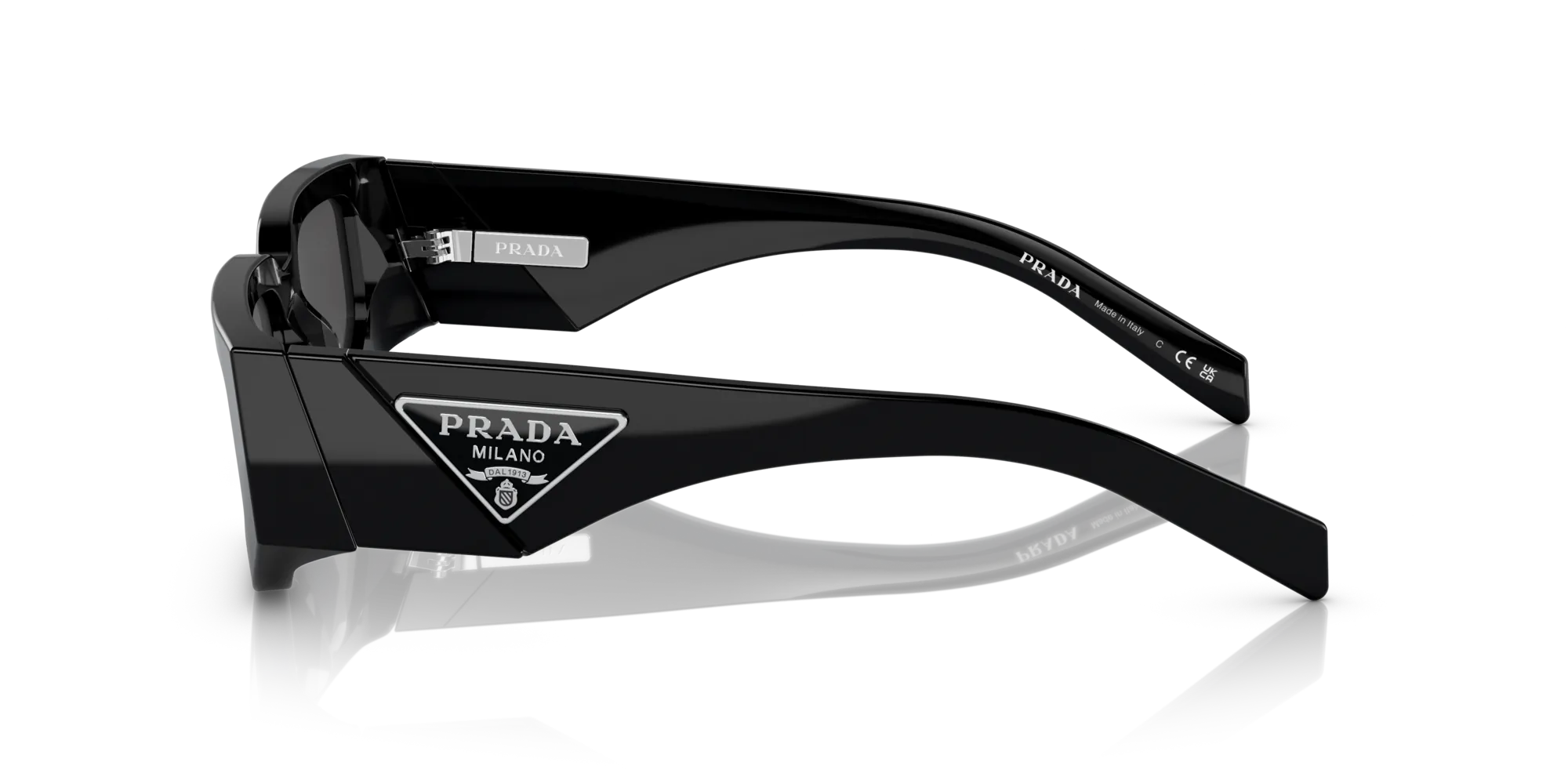 Prada PR 09ZS 1AB5S0 Occhiali da sole Acetato Nero Grigio Squadrata Normale - immagine 4