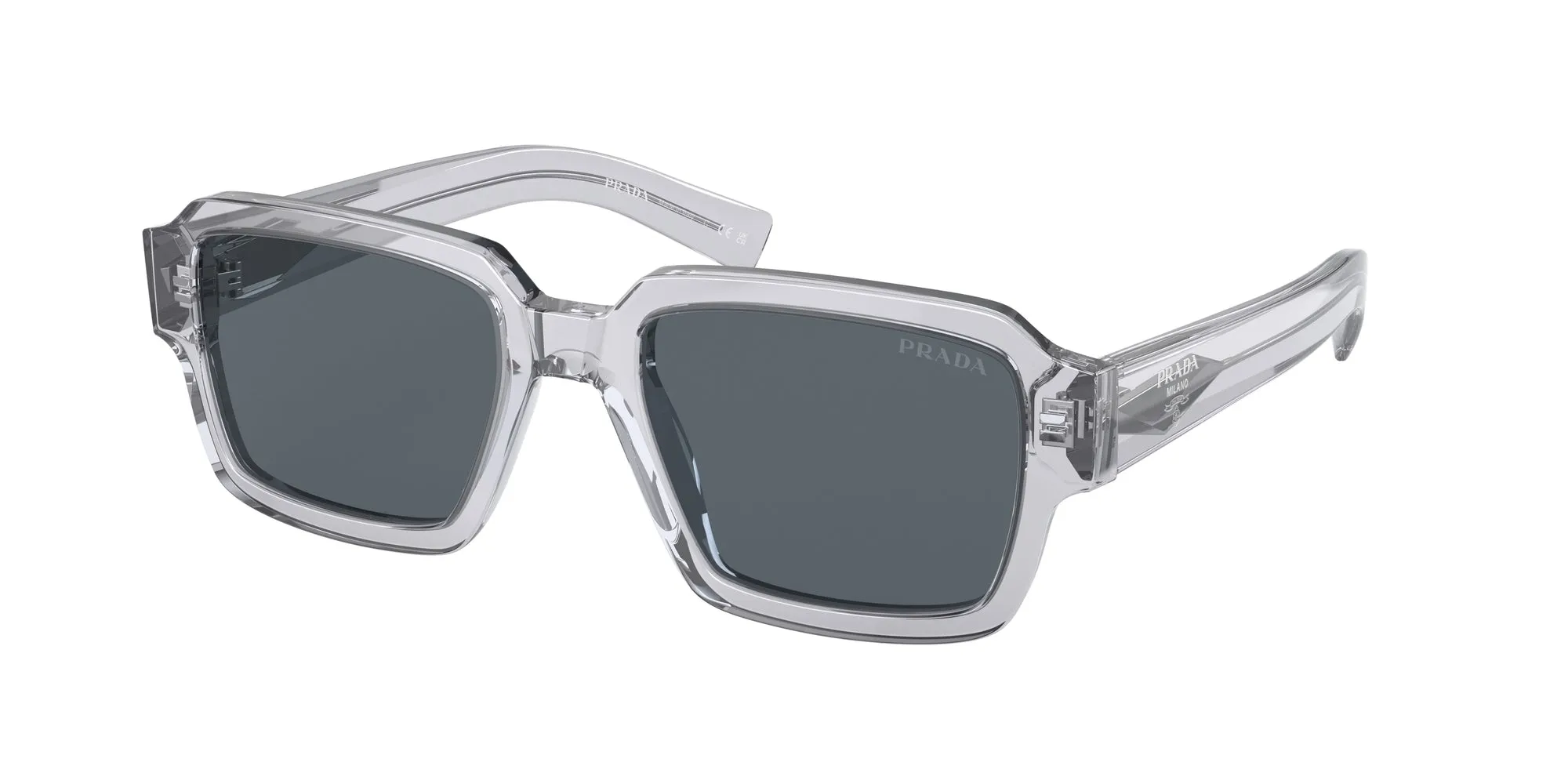 Prada PR 02ZS U430A9 Occhiali da sole Acetato Grigio Blu Squadrata Normale - immagine 1