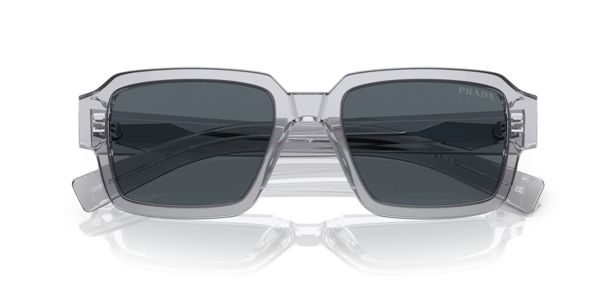 Prada PR 02ZS U430A9 Occhiali da sole Acetato Grigio Blu Squadrata Normale - immagine 2