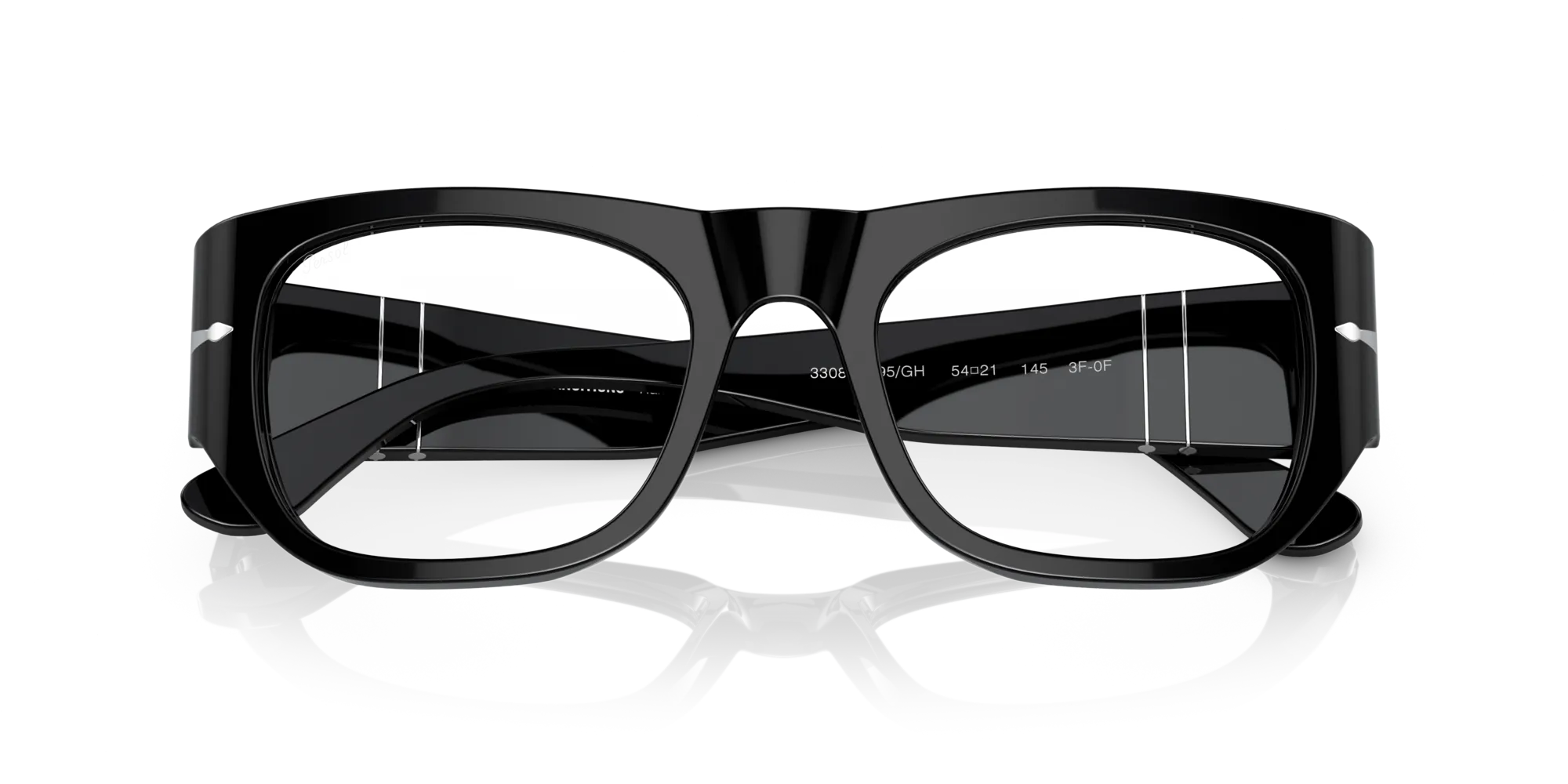 Persol PO3308S 95/GH Occhiali da sole Acetato Nero Grigio Squadrata Fotocromatico - immagine 2