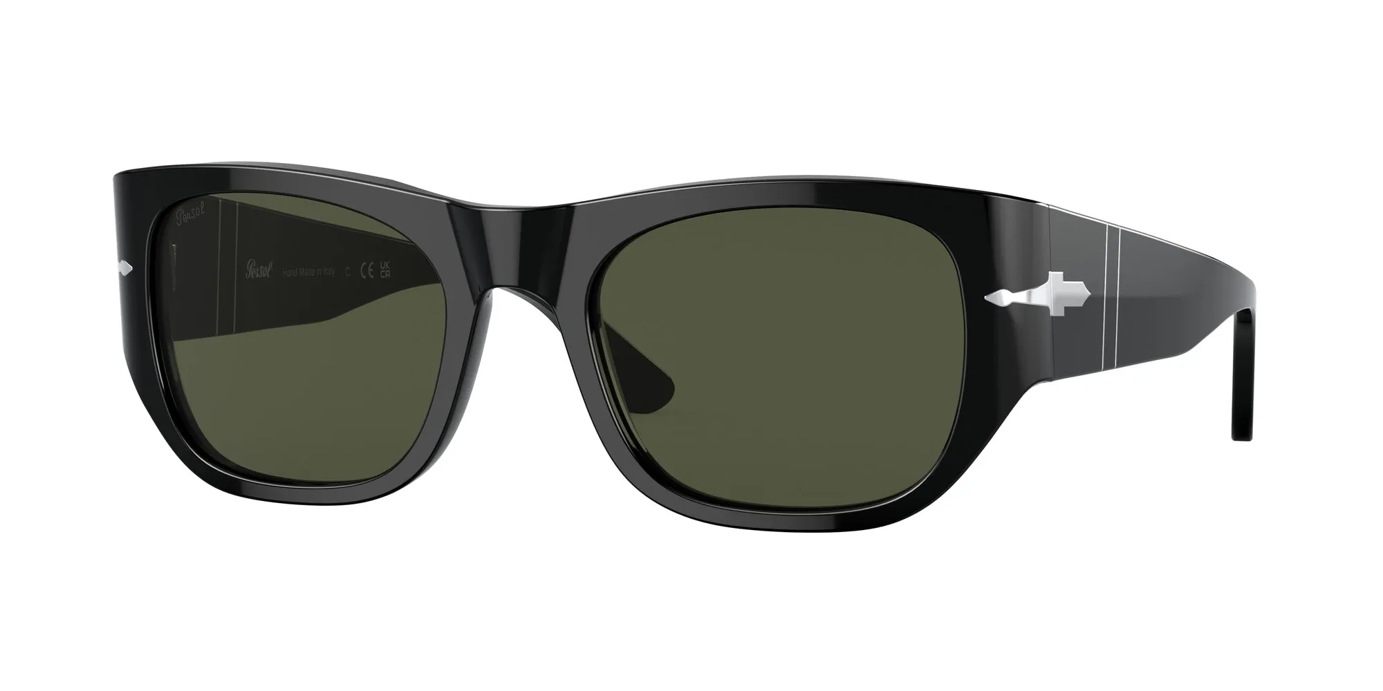 Persol PO3308S 95/31 Occhiali da sole Acetato Nero Verde Squadrata Normale - immagine 1