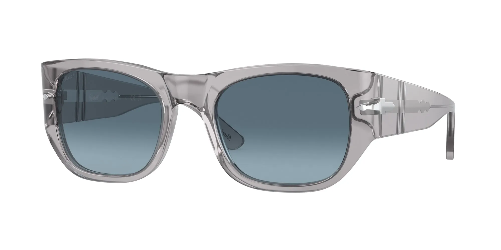 Persol PO3308S 309/Q8 Occhiali da sole Acetato Grigio Blu Squadrata Normale Sfumato - immagine 1