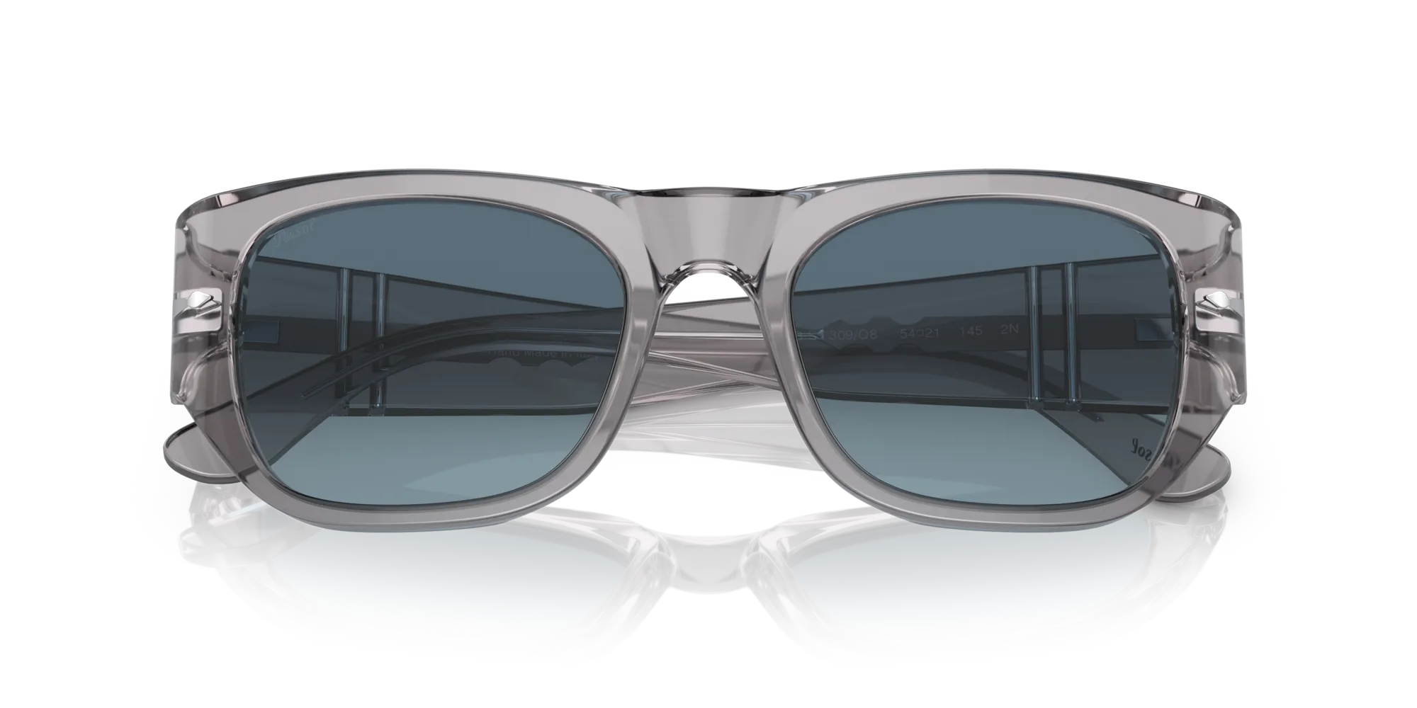 Persol PO3308S 309/Q8 Occhiali da sole Acetato Grigio Blu Squadrata Normale Sfumato - immagine 2