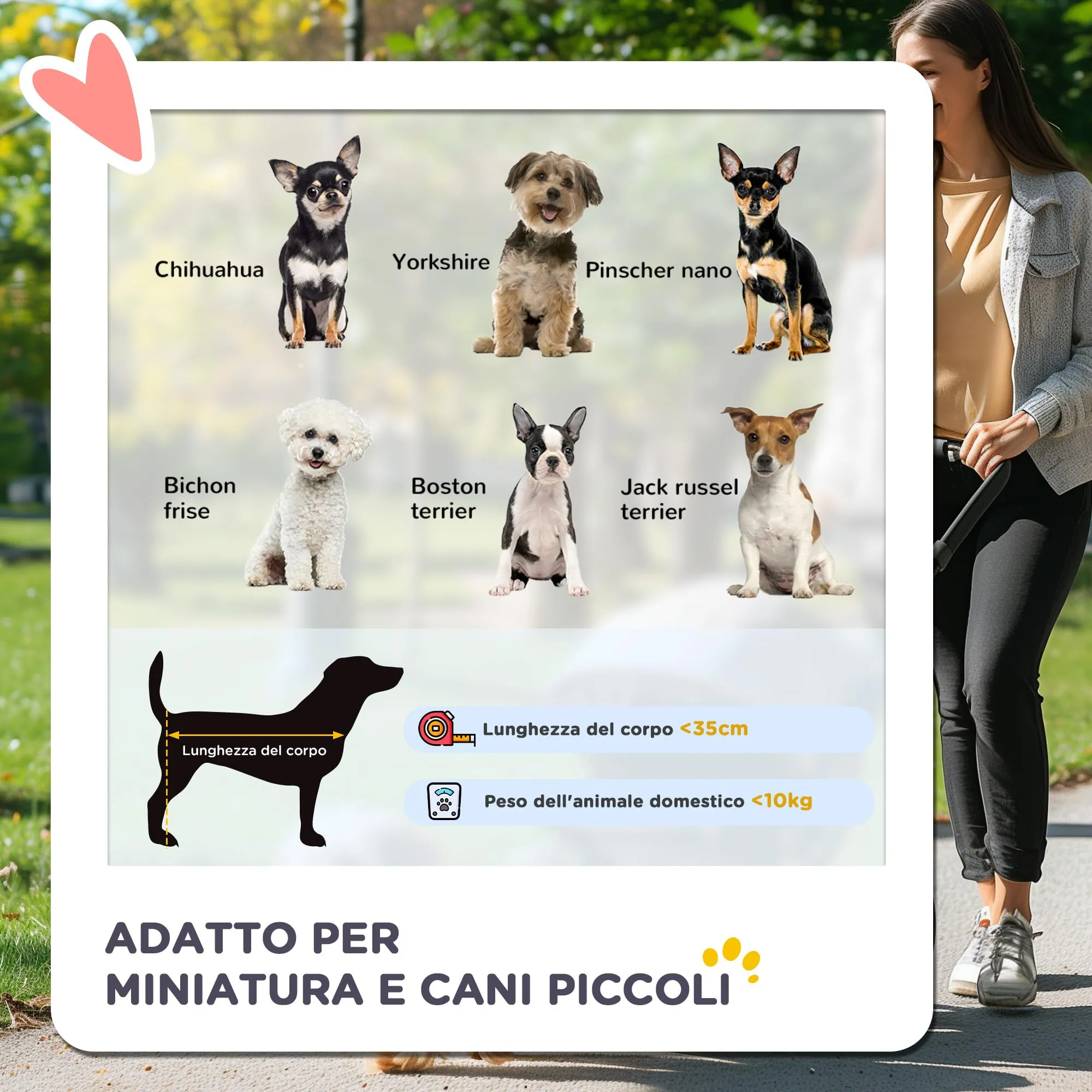 PawHut Passeggino per Cani Fino a 10 kg, Carrello Pieghevole per Animali Domestici Carrello Carrozzina, 75x45x97 cm, Rosso - immagine 4