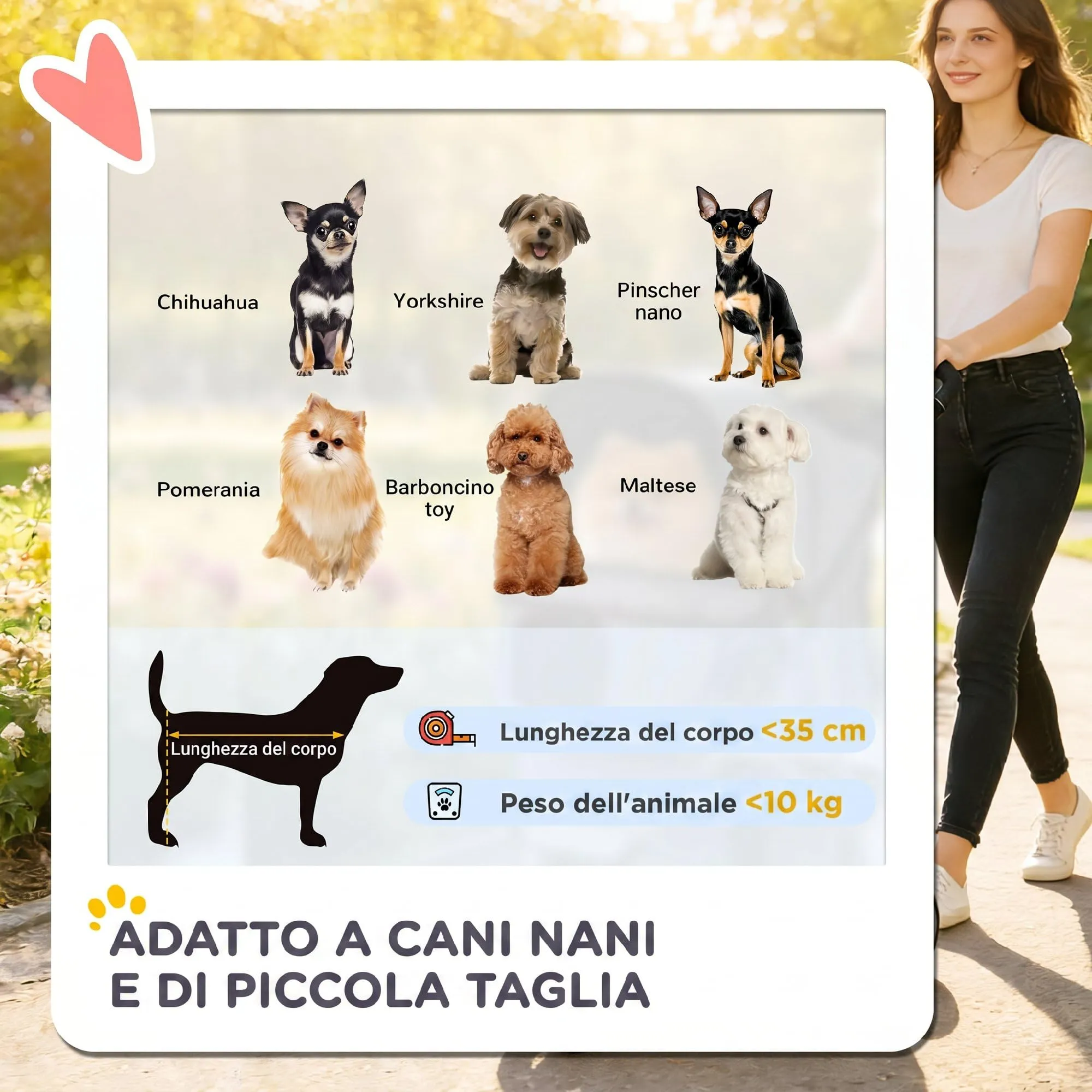 PawHut Passeggino per Cani Pieghevole Carrello per Animali Domestici Carrello Carrozzina Caffè 75 x 45 x 97cm - immagine 4