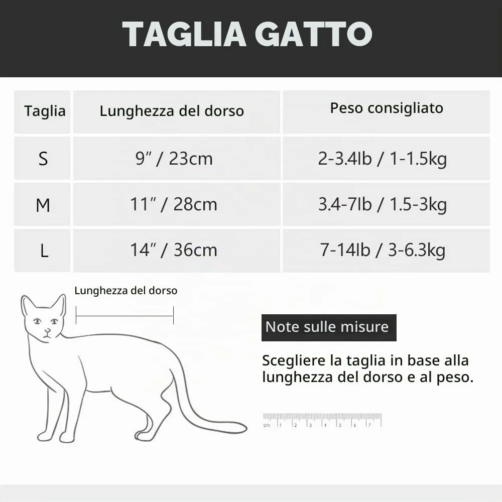 LIANZIMAU Body Gatto Post Operatorio E-Collar Alternativa per Gatti e Cani, Dopo Un Intervento Chirurgico Wear Tuta Gatto Post Intervento - immagine 2