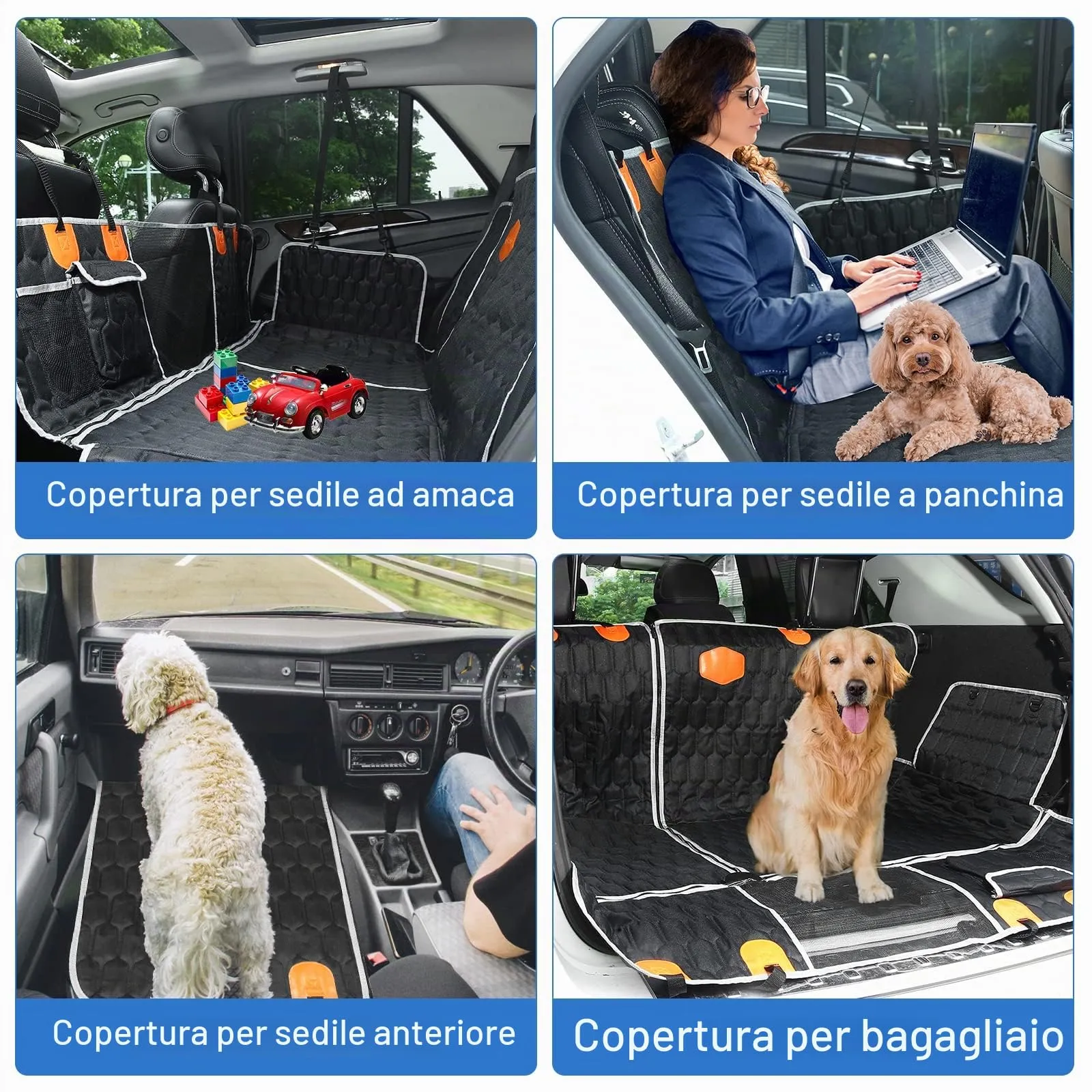 OneAmg Coprisedile Auto per Cani Impermeabile, 4 Modalità di Installazione - immagine 6