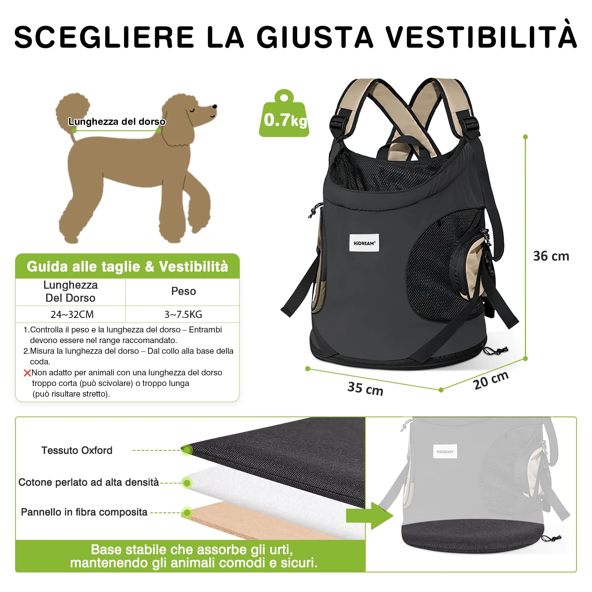 ALLSOPETS Zaino Frontale per Cani e Gatti, Porta Cane, Grigio Scuro - immagine 6