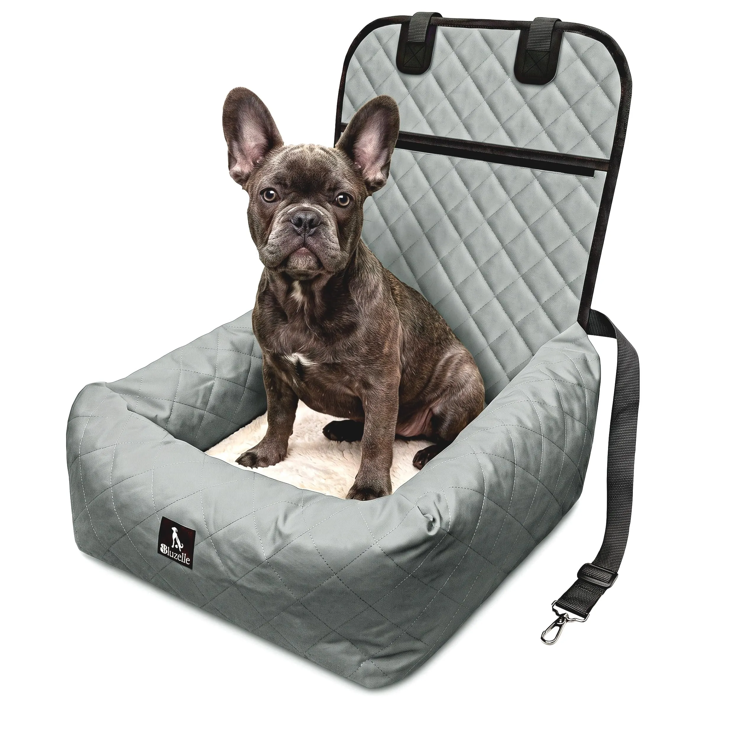BLUZELLE Seggiolino Auto per Cani & Cuccia 2-in-1, Grigio - immagine 1
