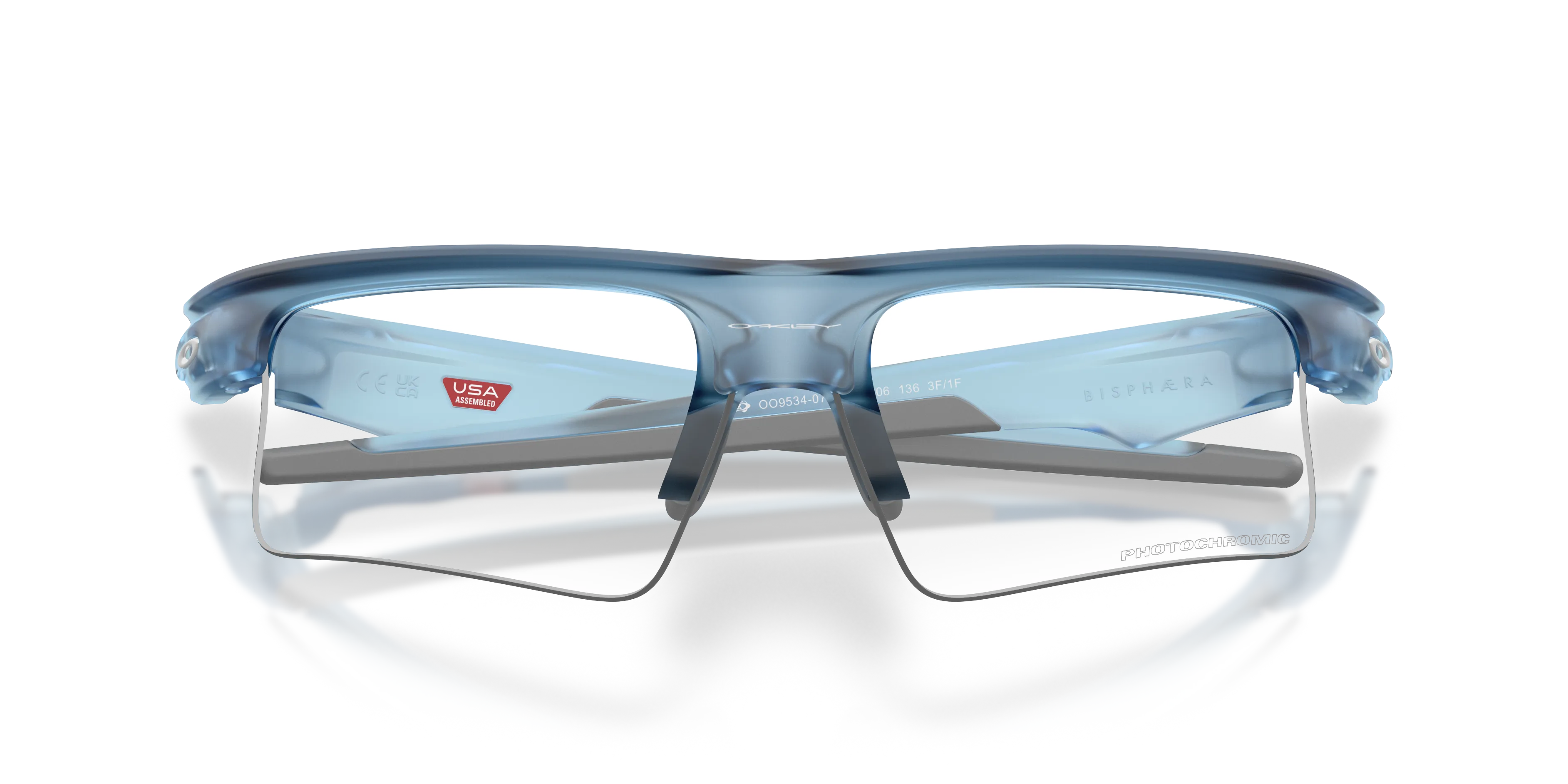 Oakley OO9534 BISPHAERA SPEED 953407 Occhiali da sole O_Matter Blu Grigio Squadrata Fotocromatiche - immagine 2