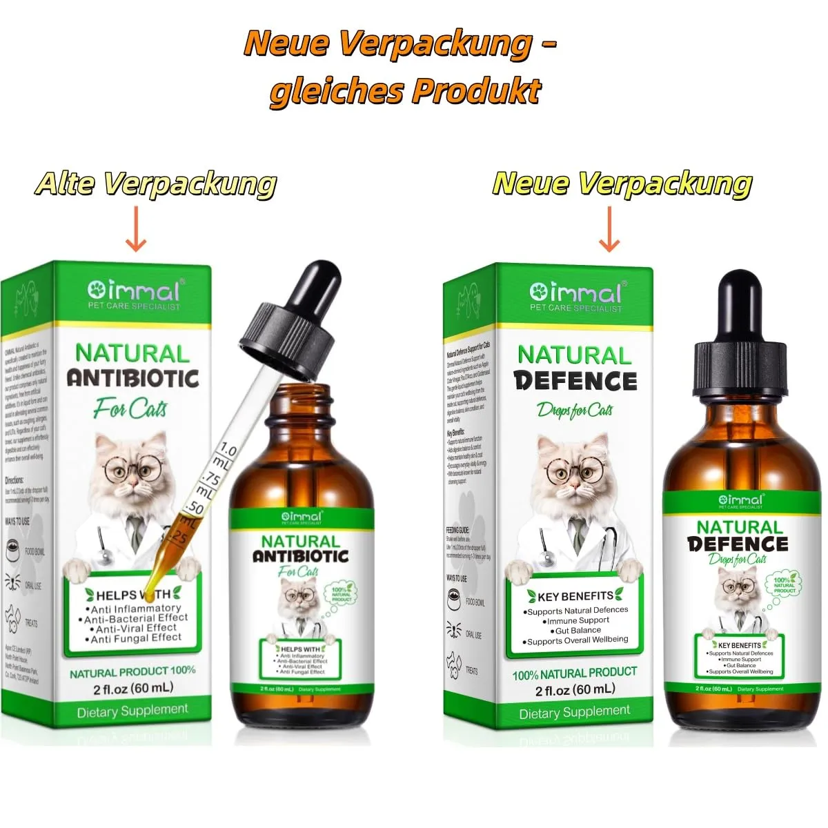Antibiotici Per Gatti Per Infezioni, Supporto Alle Difese Immunitarie E Alle Allergie Dei Gatti, Sollievo Dal Prurito, 60ml - immagine 2