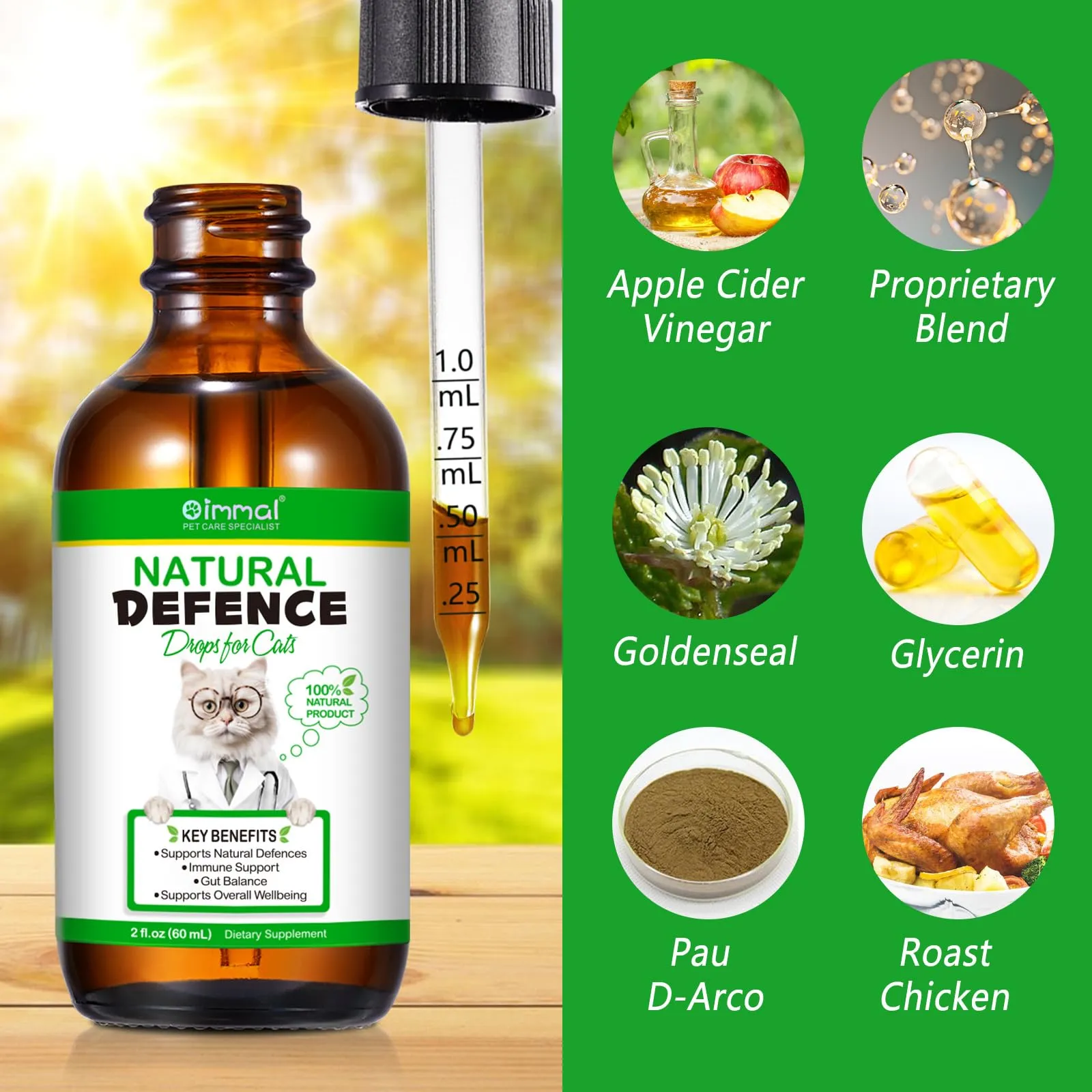 Antibiotici Per Gatti Per Infezioni, Supporto Alle Difese Immunitarie E Alle Allergie Dei Gatti, Sollievo Dal Prurito, 60ml - immagine 8
