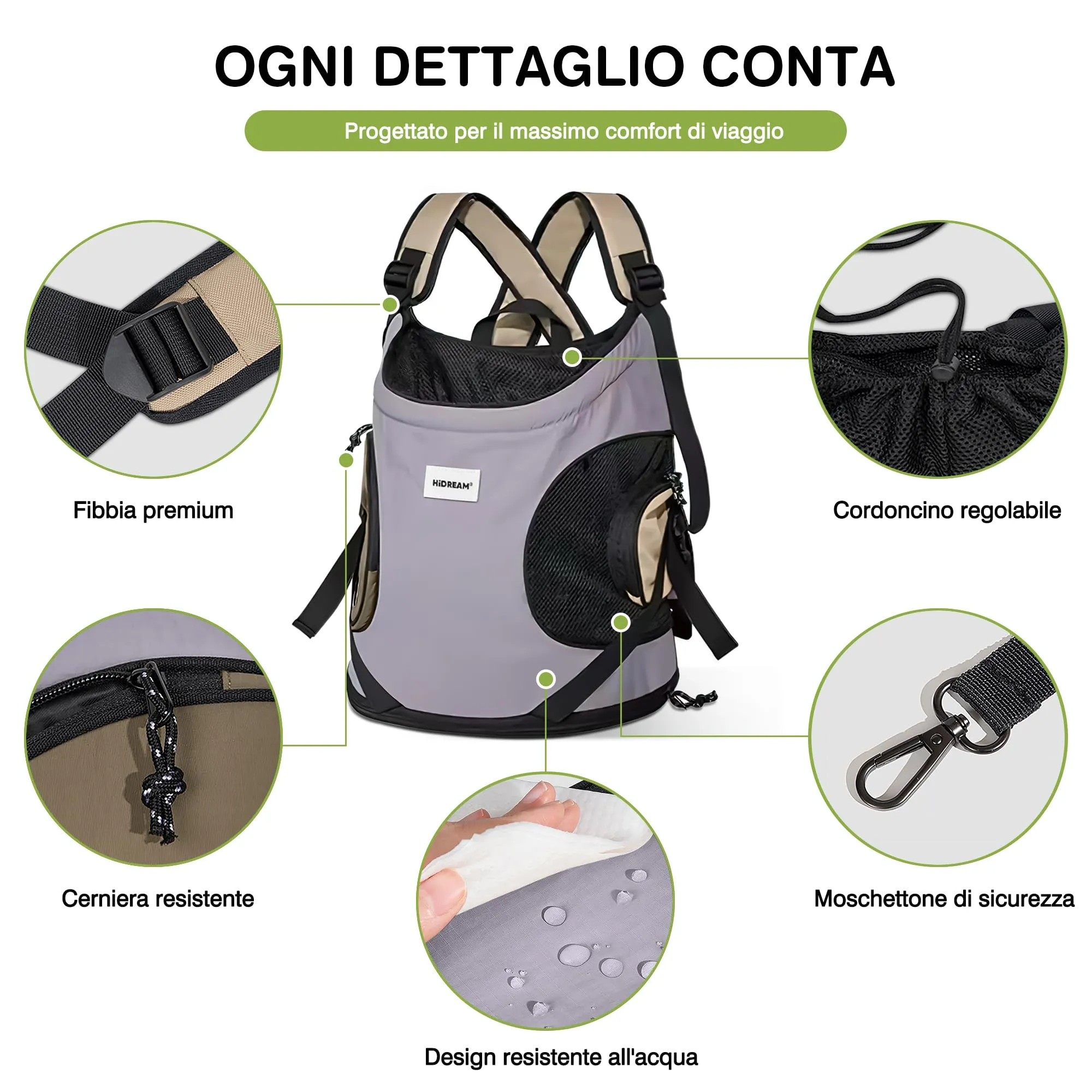 ALLSOPETS Zaino Frontale per Cani e Gatti, Porta Cane, Viola Chiaro - immagine 4
