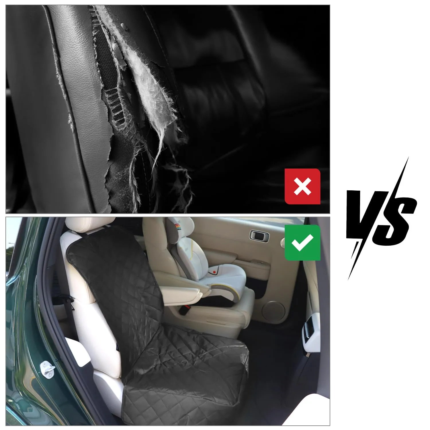 QWORK® Coprisedile anteriore impermeabile per cani, coprisedile auto, per tutte le auto, minivan e SUV - immagine 4