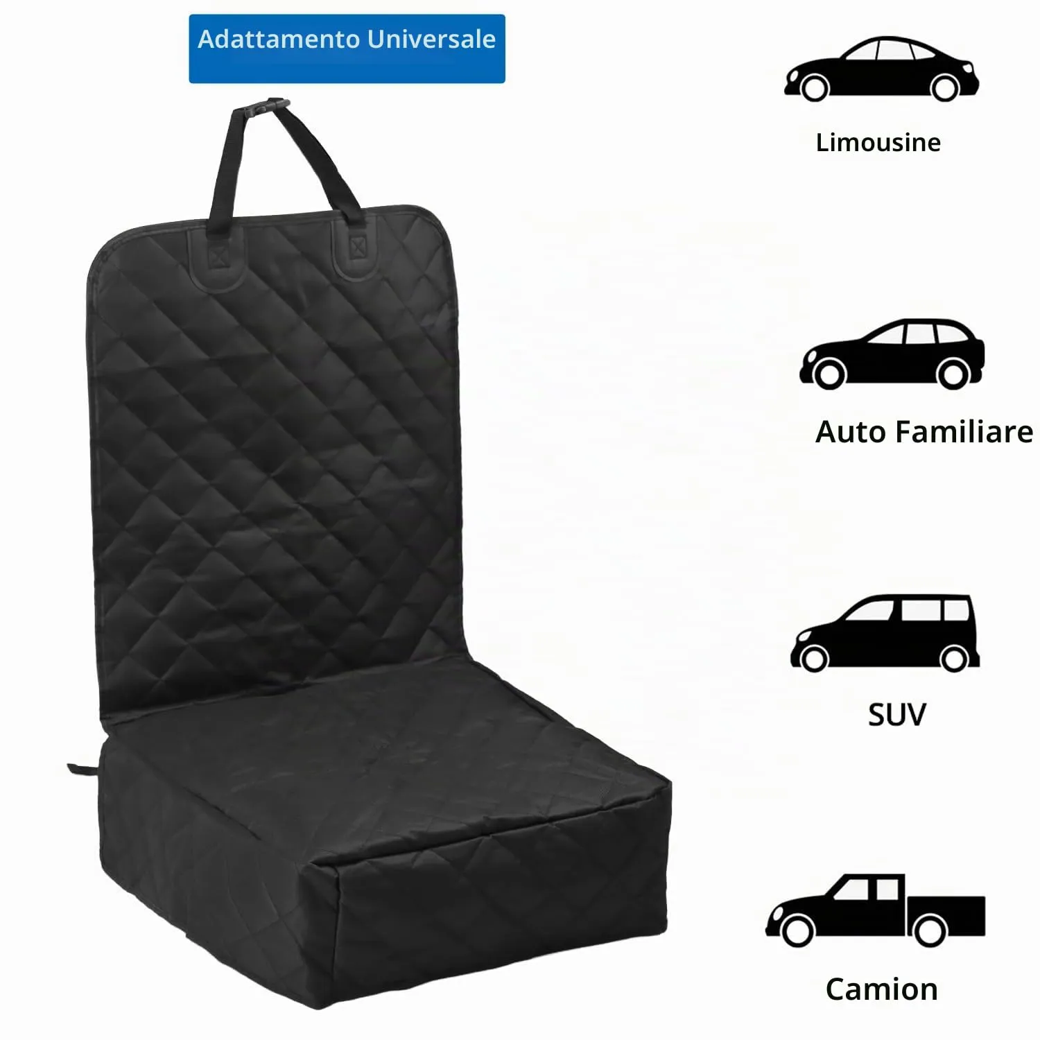 QWORK® Coprisedile anteriore impermeabile per cani, coprisedile auto, per tutte le auto, minivan e SUV - immagine 5