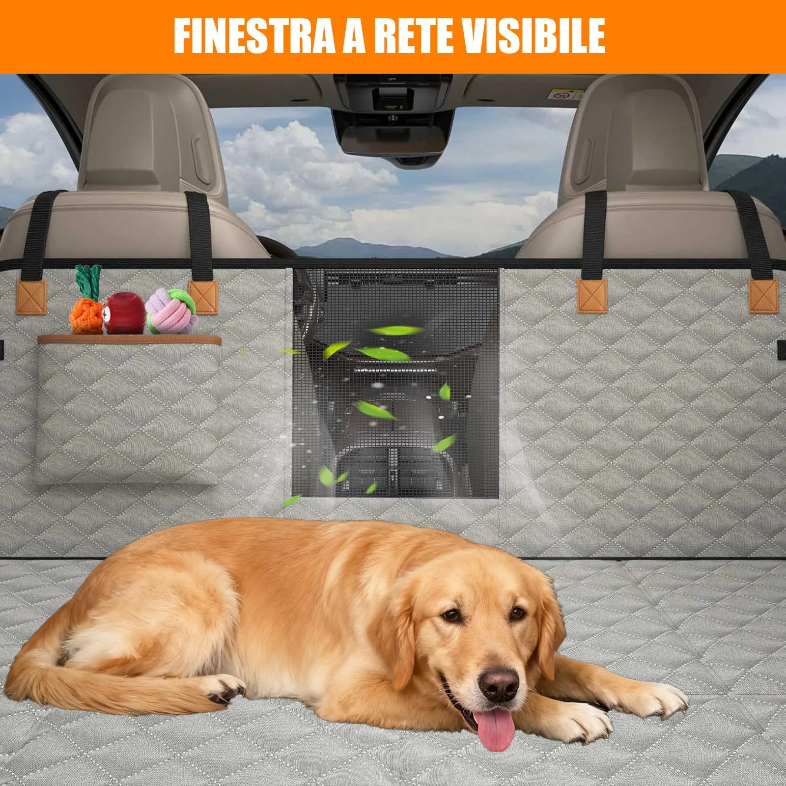 BMaoBBo Telo Auto Per Cani Con Fondo Rigido, Coprisedile Auto Per Cani Impermeabile E Antigraffio, Removibile E Lavabile, Telo Cane Auto Sedili Posteriori Adatto Per Berline Familiari, SUV (grigio) - immagine 8