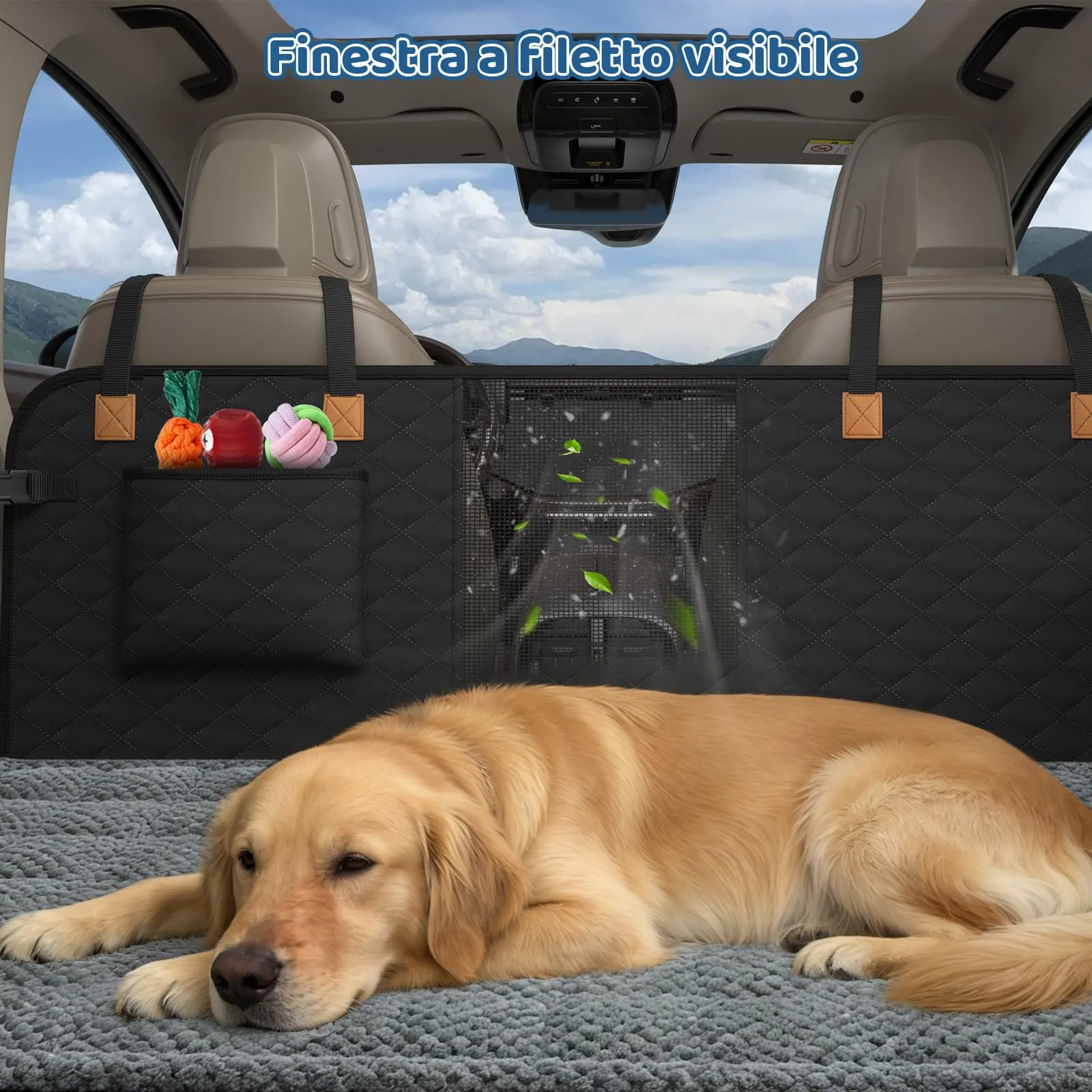 BMaoBBo Coperta per cani con tappetino antiscivolo, impermeabile, antigraffio con rigido, protezione per sedili posteriori per SUV e auto di famiglia - immagine 8