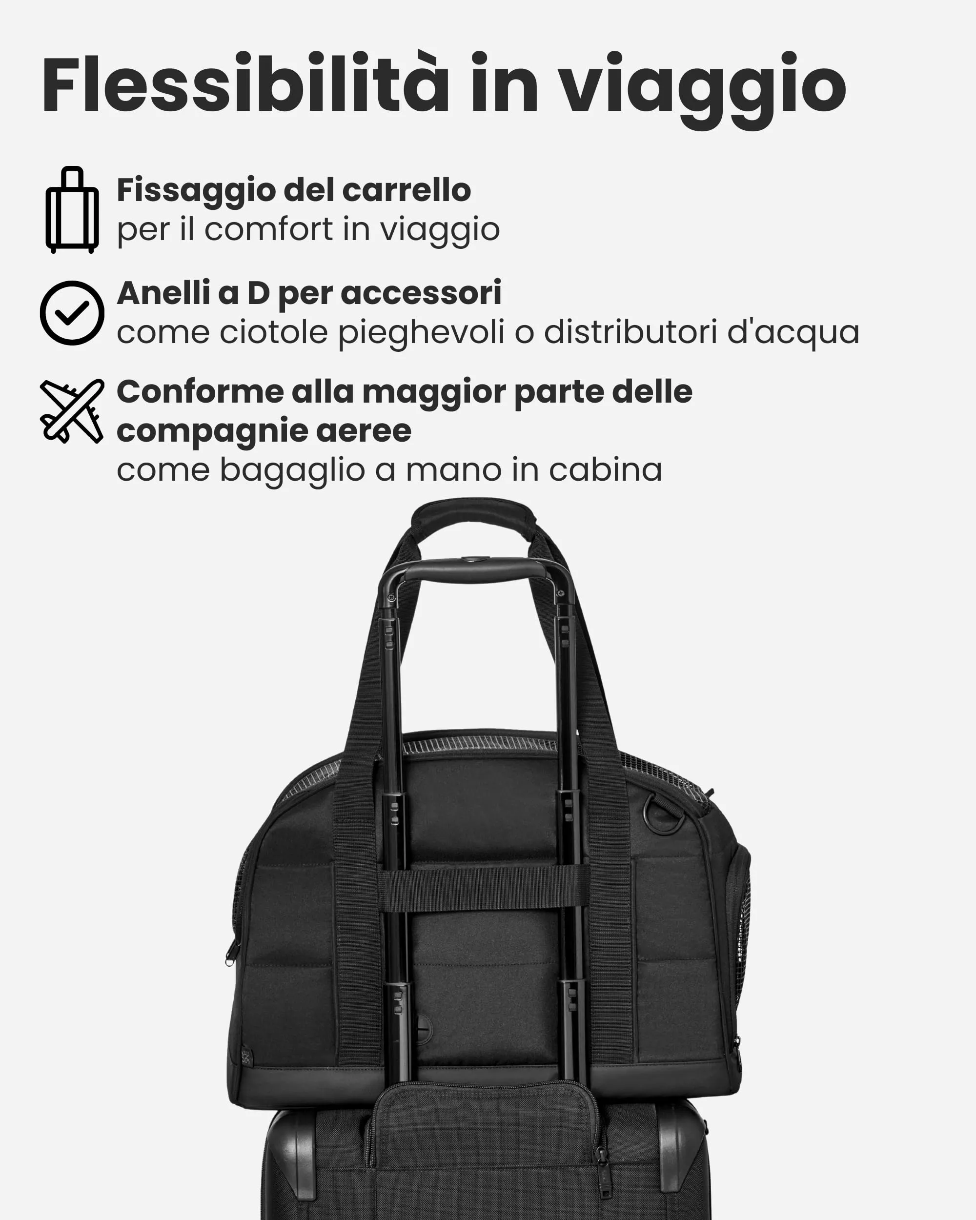 LARKSON Trasportino per Cani di Piccola Taglia fino a 12 kg Nero – Tjark - immagine 7