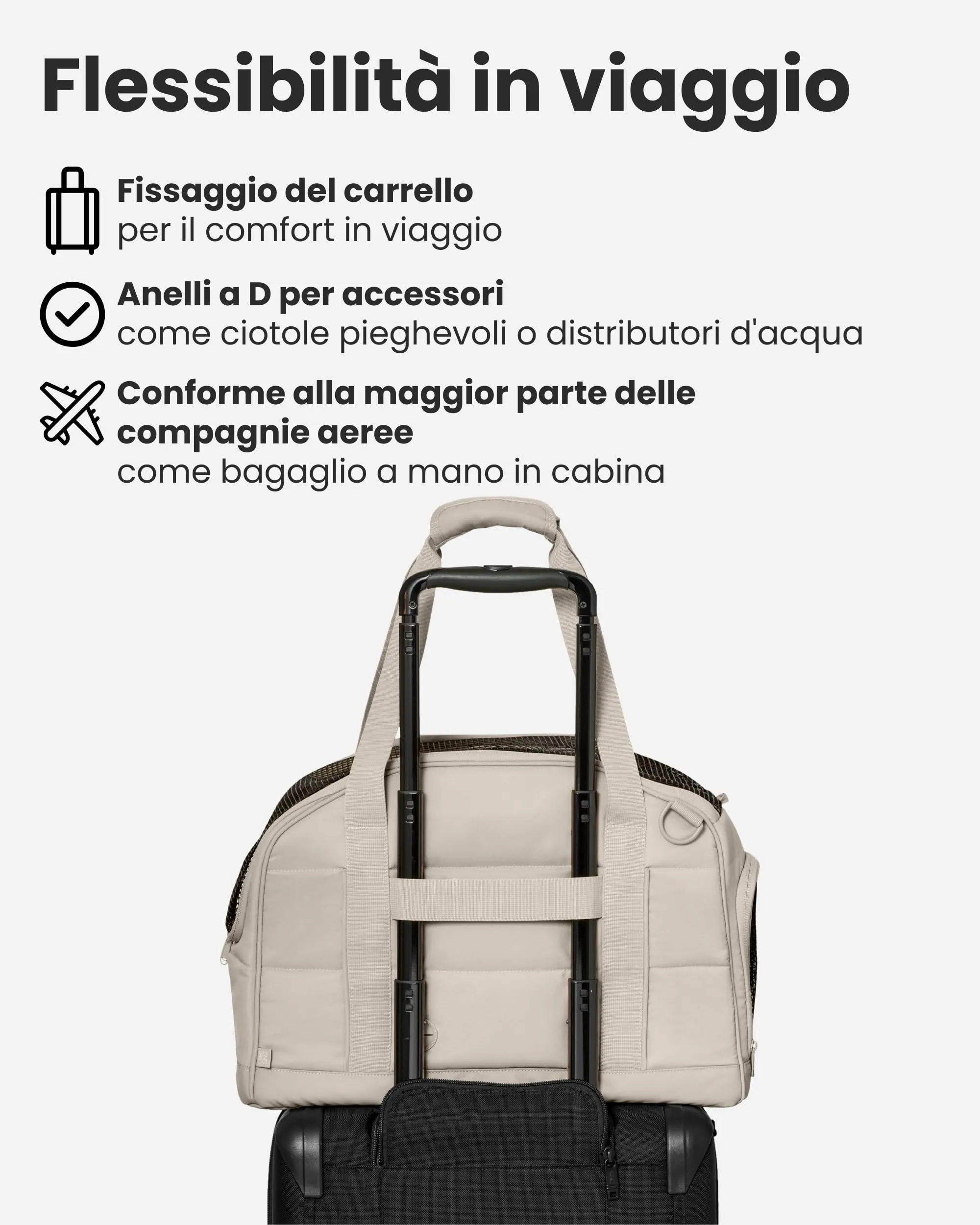 LARKSON Trasportino per Cani di Piccola Taglia fino a 12 kg Beige – Tjark - immagine 7