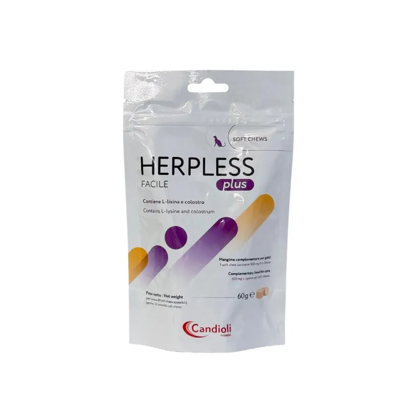 Herples Plus Facile, Integratore per Gatti, Bocconcini Morbidi, 30 Soft Chews, 60 gr - immagine 1