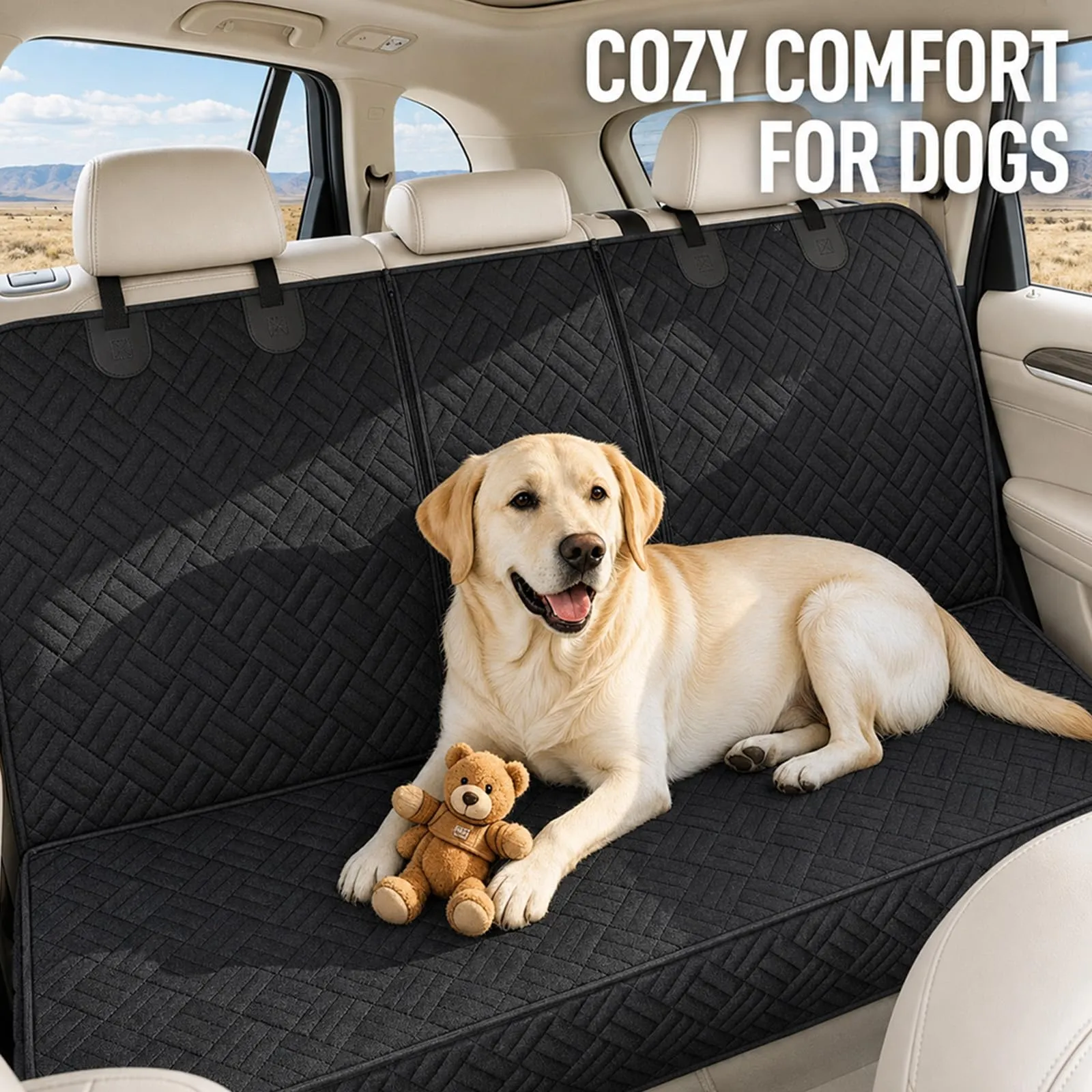Eosarcu Coprisedile Auto per Cani, 600D, Telo Auto per Cani, 132x47x55.9cm - immagine 6