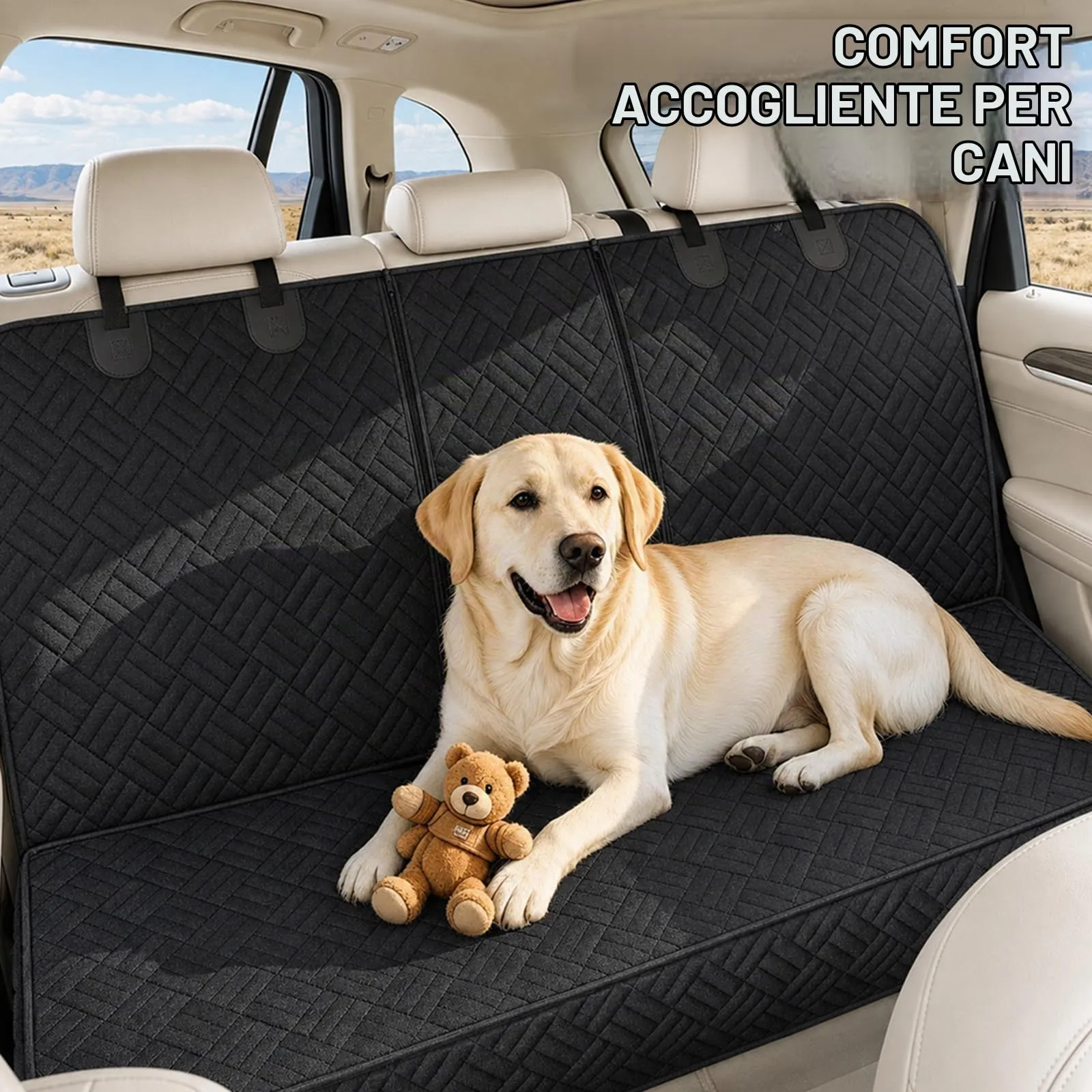 Eosarcu Coprisedile Auto per Cani, 600D, Telo Auto per Cani, 137x47x57cm - immagine 6
