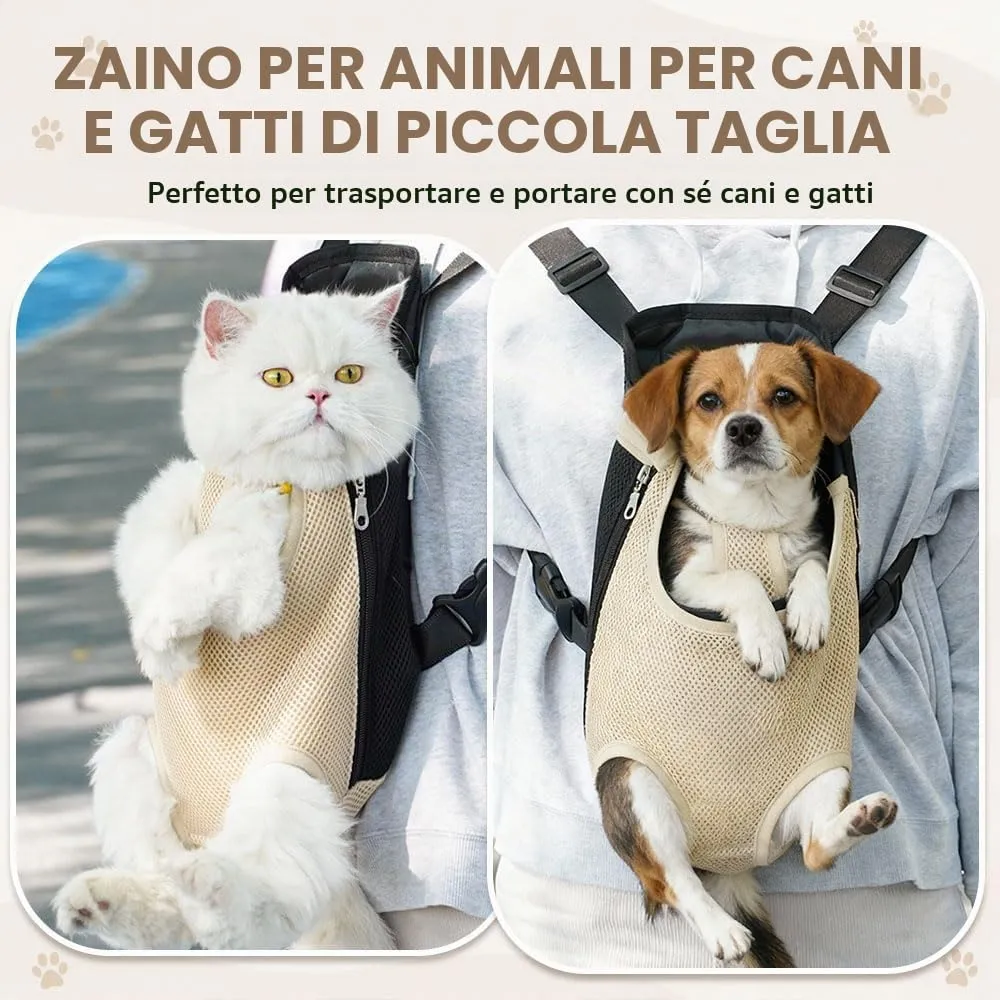 Zaino per Animali Domestici,HIOQFR Marsupio Porta Cane Gatto Regolabile - immagine 5