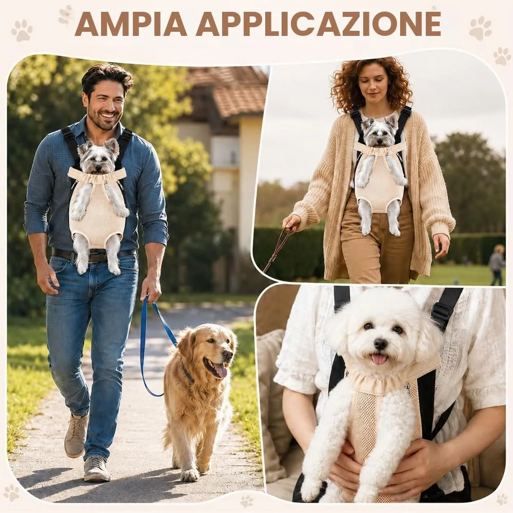 Zaino per Animali Domestici,HIOQFR Marsupio Porta Cane Gatto Regolabile - immagine 7