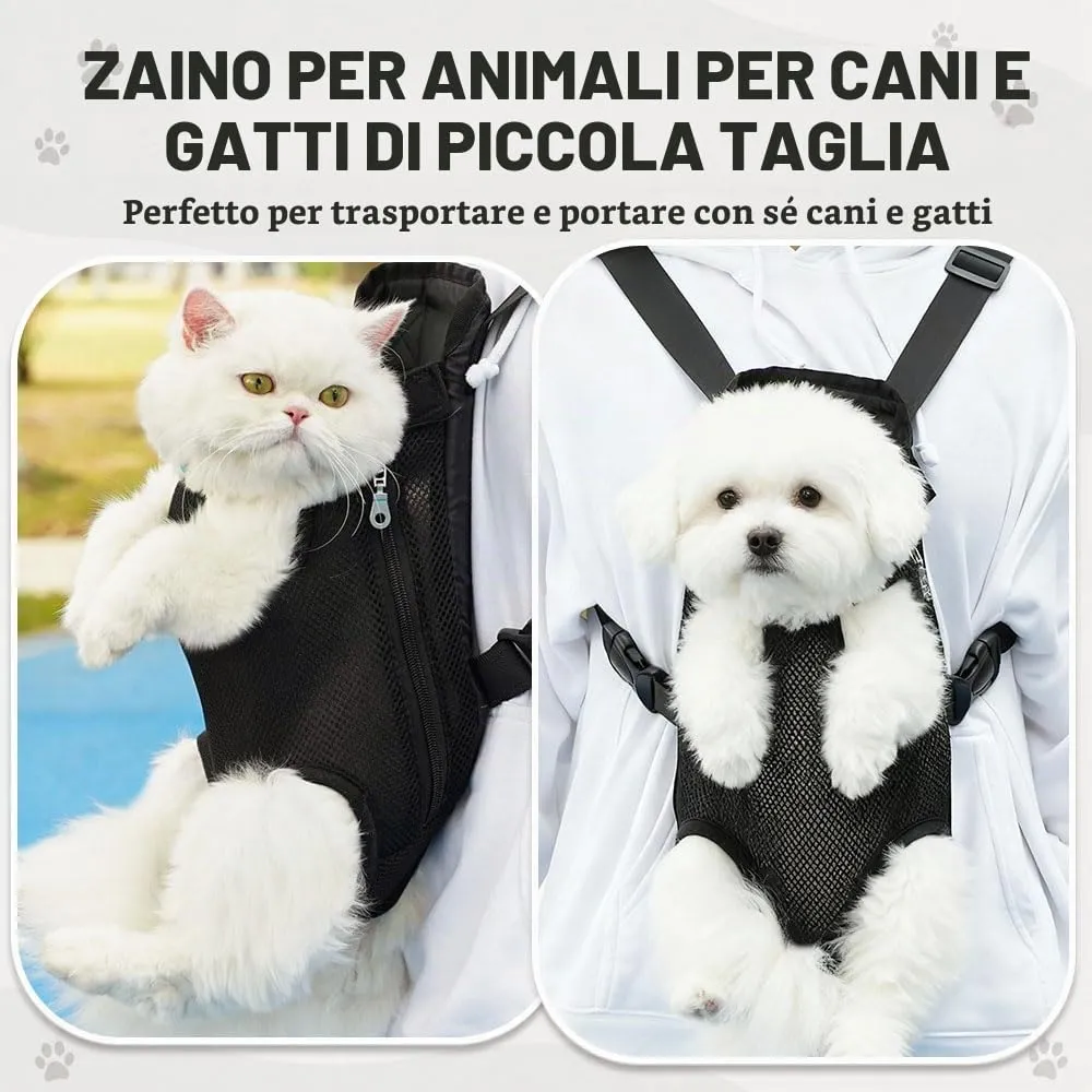 Zaino per Animali Domestici,HIOQFR Marsupio Porta Cane Gatto Regolabile - immagine 5