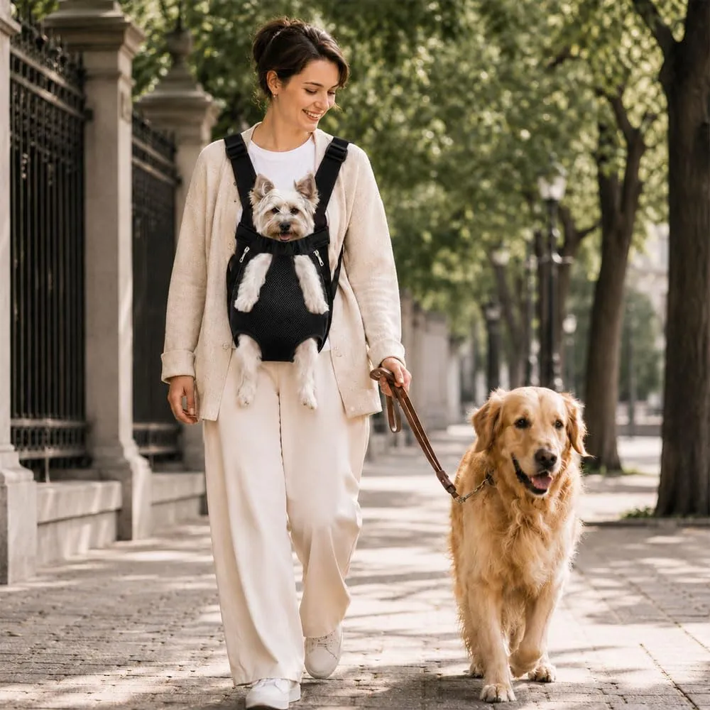 Zaino per Animali Domestici,HIOQFR Marsupio Porta Cane Gatto Regolabile - immagine 6