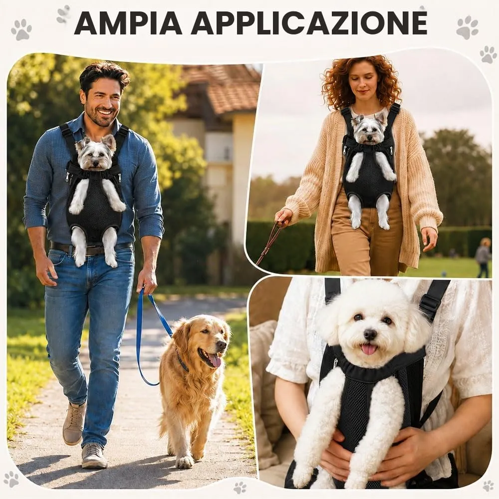 Zaino per Animali Domestici,HIOQFR Marsupio Porta Cane Gatto Regolabile - immagine 7