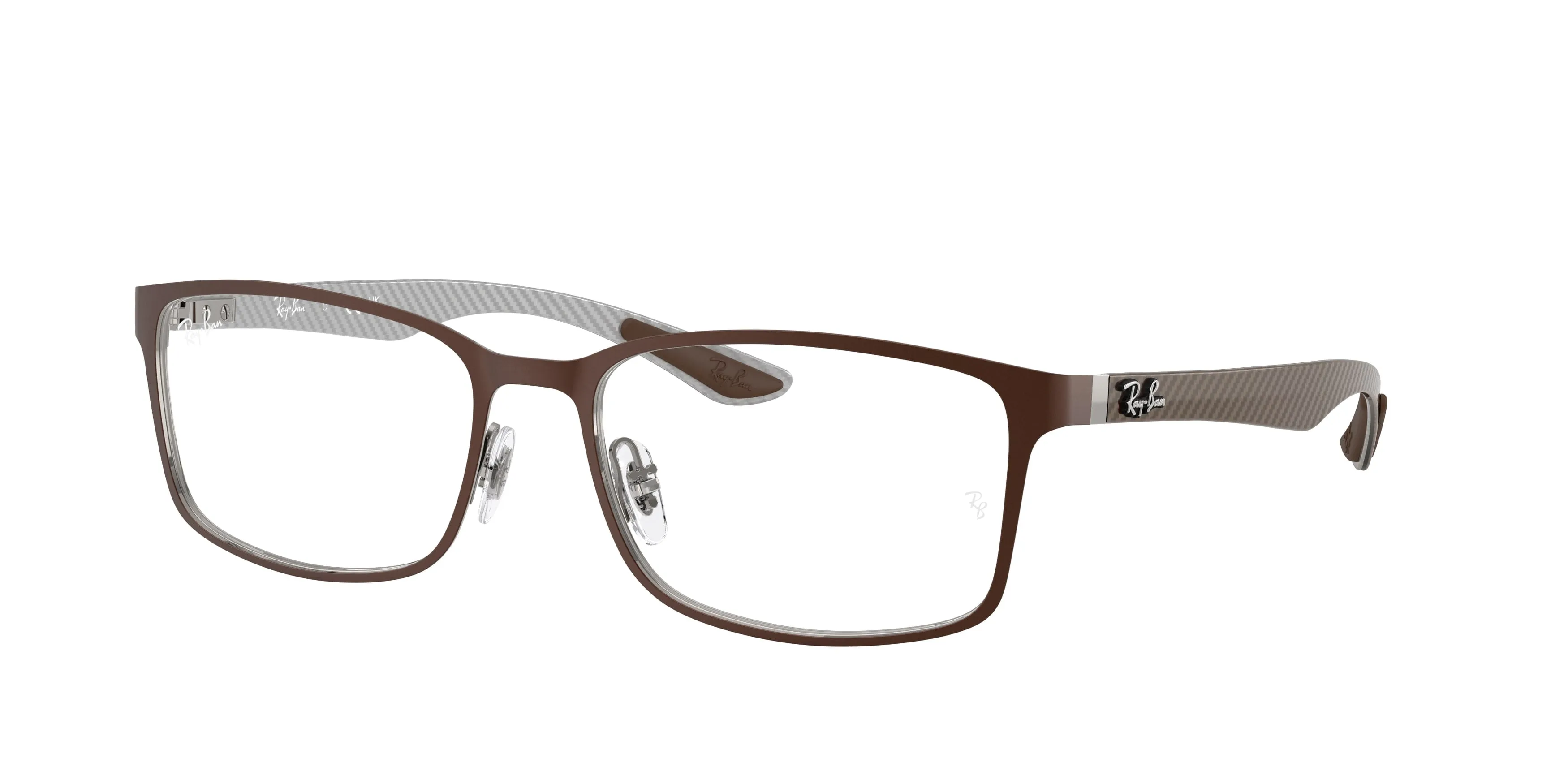 Ray - Ban RX8424 3227 Montature da vista Metallo Marrone Trasparente Squadrata Normale - immagine 1