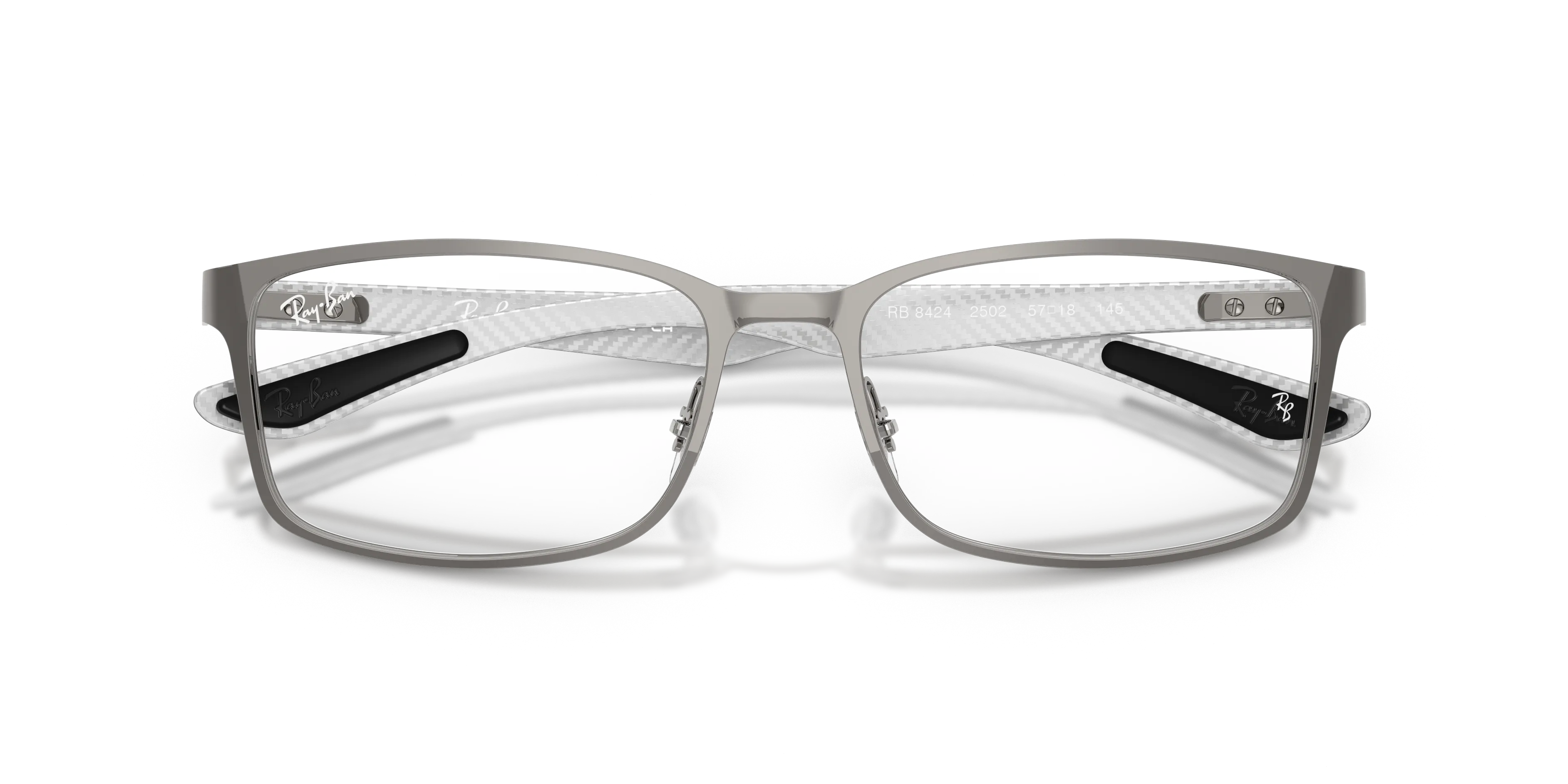Ray - Ban RX8424 2502 Montature da vista Metallo Grigio Trasparente Squadrata Normale - immagine 2