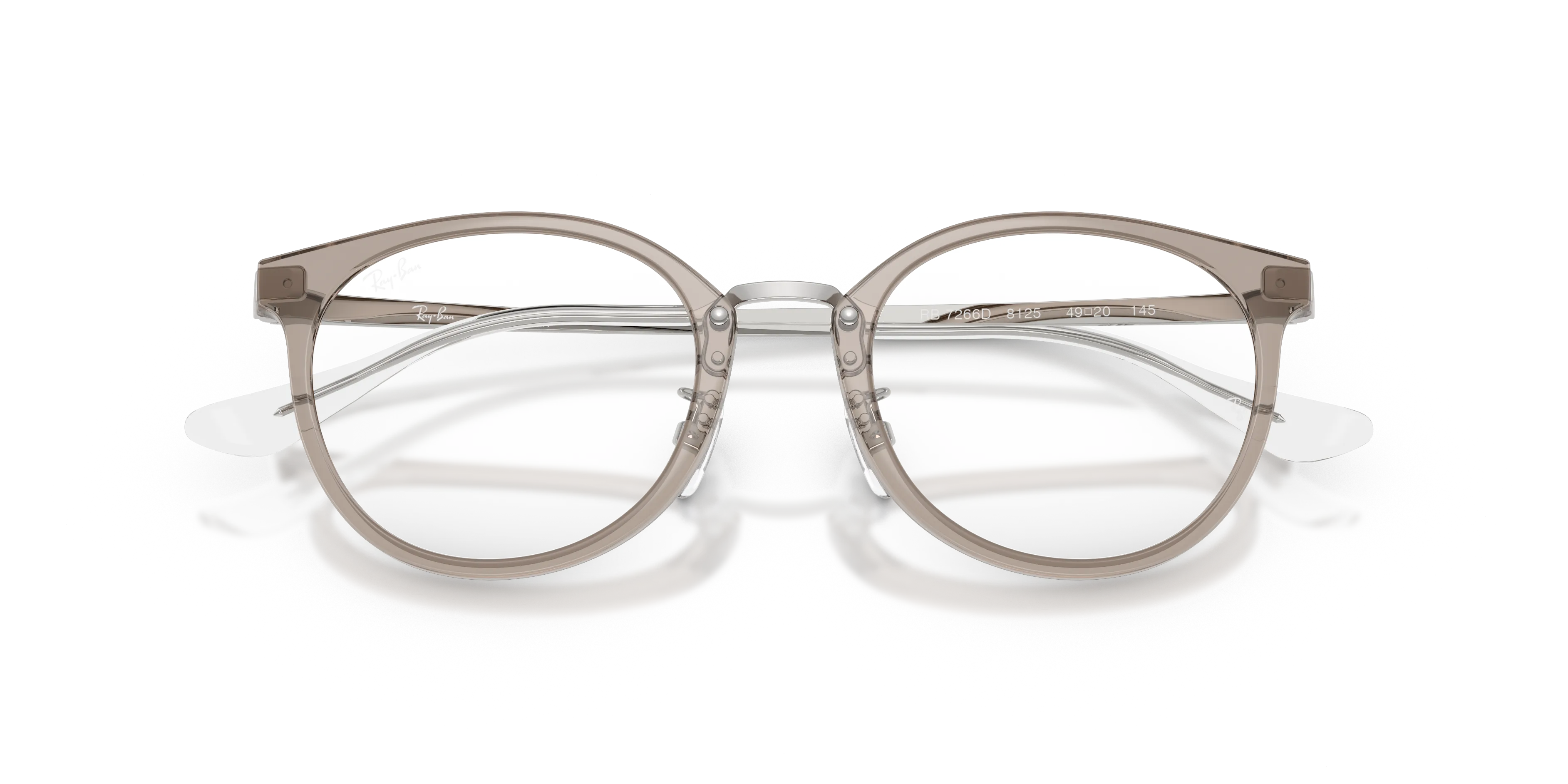 Ray - Ban RX7266D 8125 Montature da vista Nylon Grigio Trasparente Pantos Normale - immagine 2