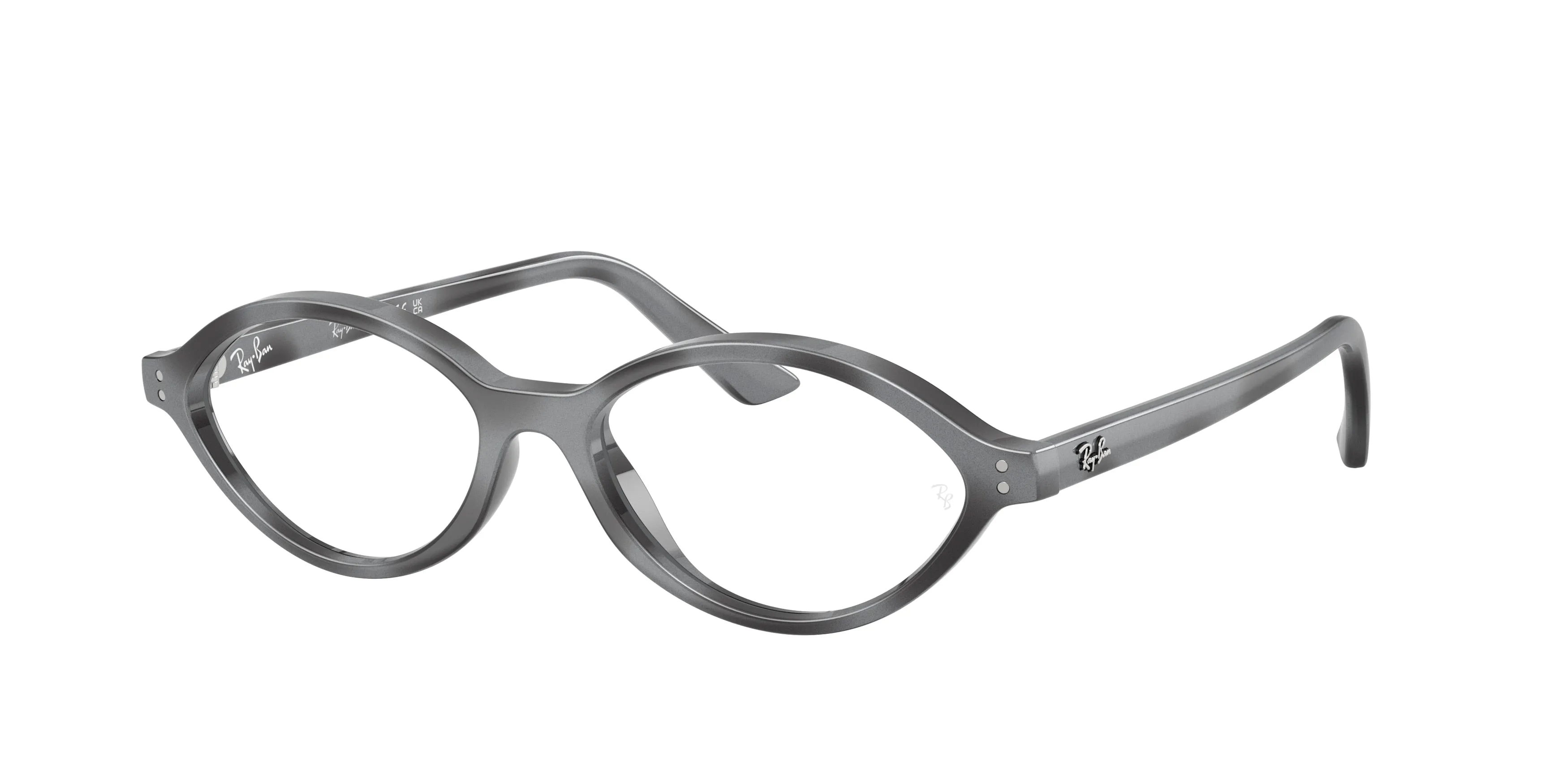 Ray - Ban RX7265 8489 Montature da vista Iniettato Grigio Trasparente Geometrica Normale - immagine 1