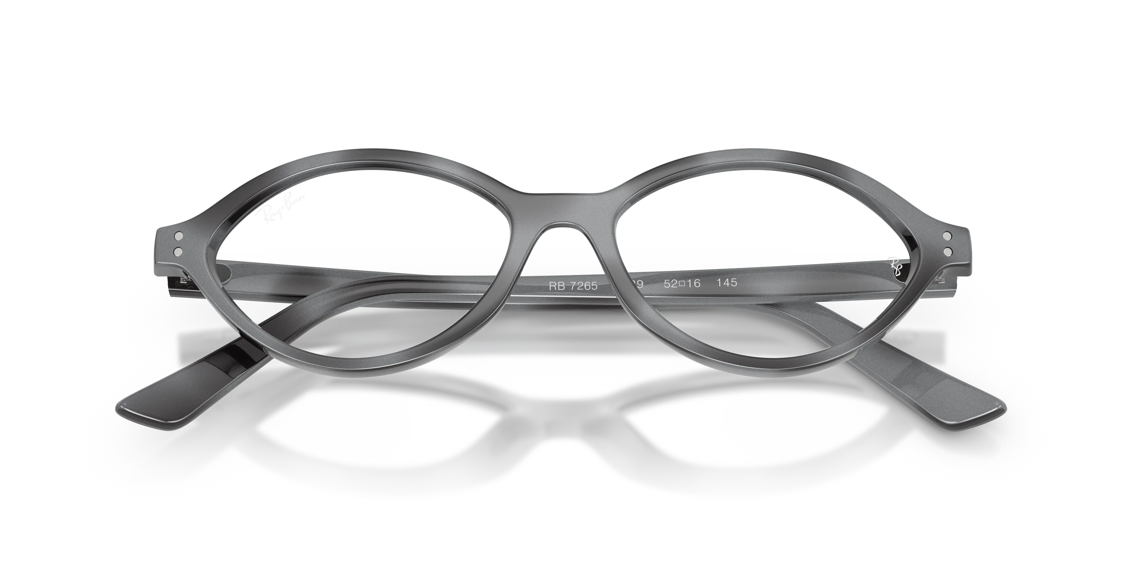 Ray - Ban RX7265 8489 Montature da vista Iniettato Grigio Trasparente Geometrica Normale - immagine 2