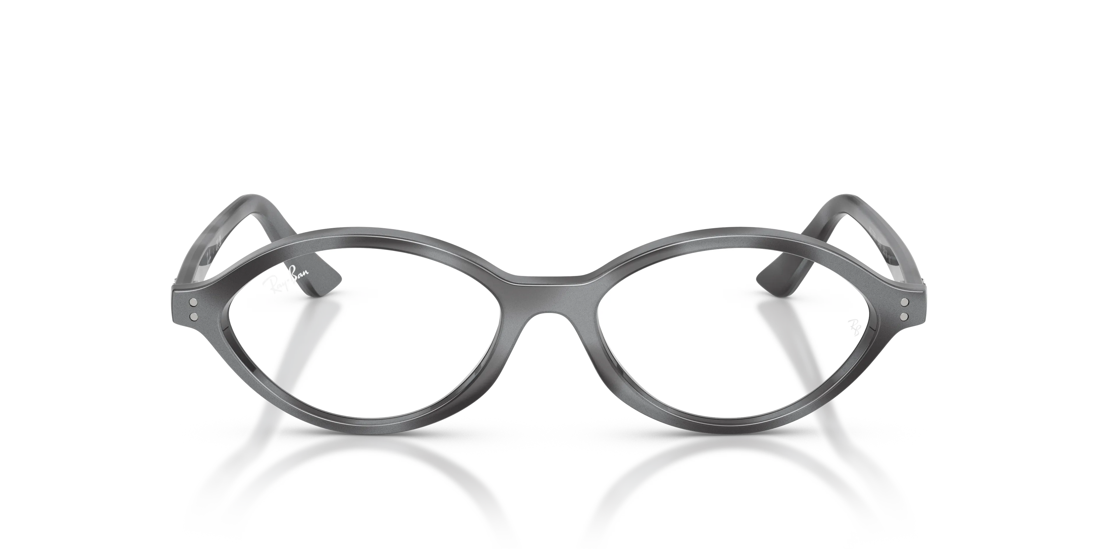 Ray - Ban RX7265 8489 Montature da vista Iniettato Grigio Trasparente Geometrica Normale - immagine 3