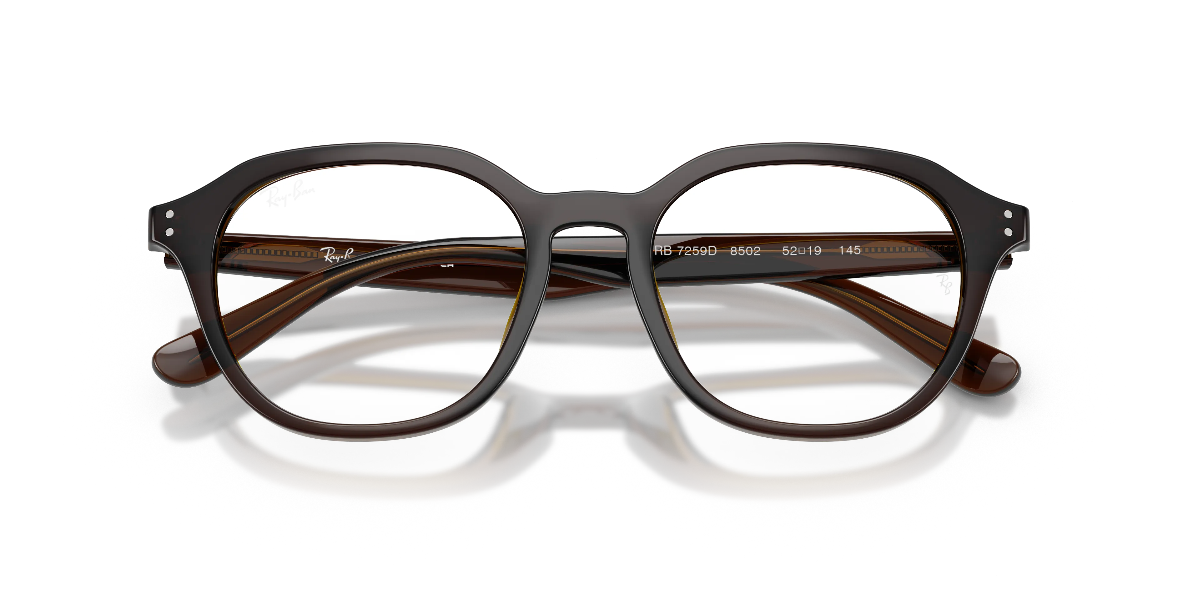 Ray - Ban RX7259D 8502 Montature da vista Acetato Marrone Trasparente Squadrata Normale - immagine 2