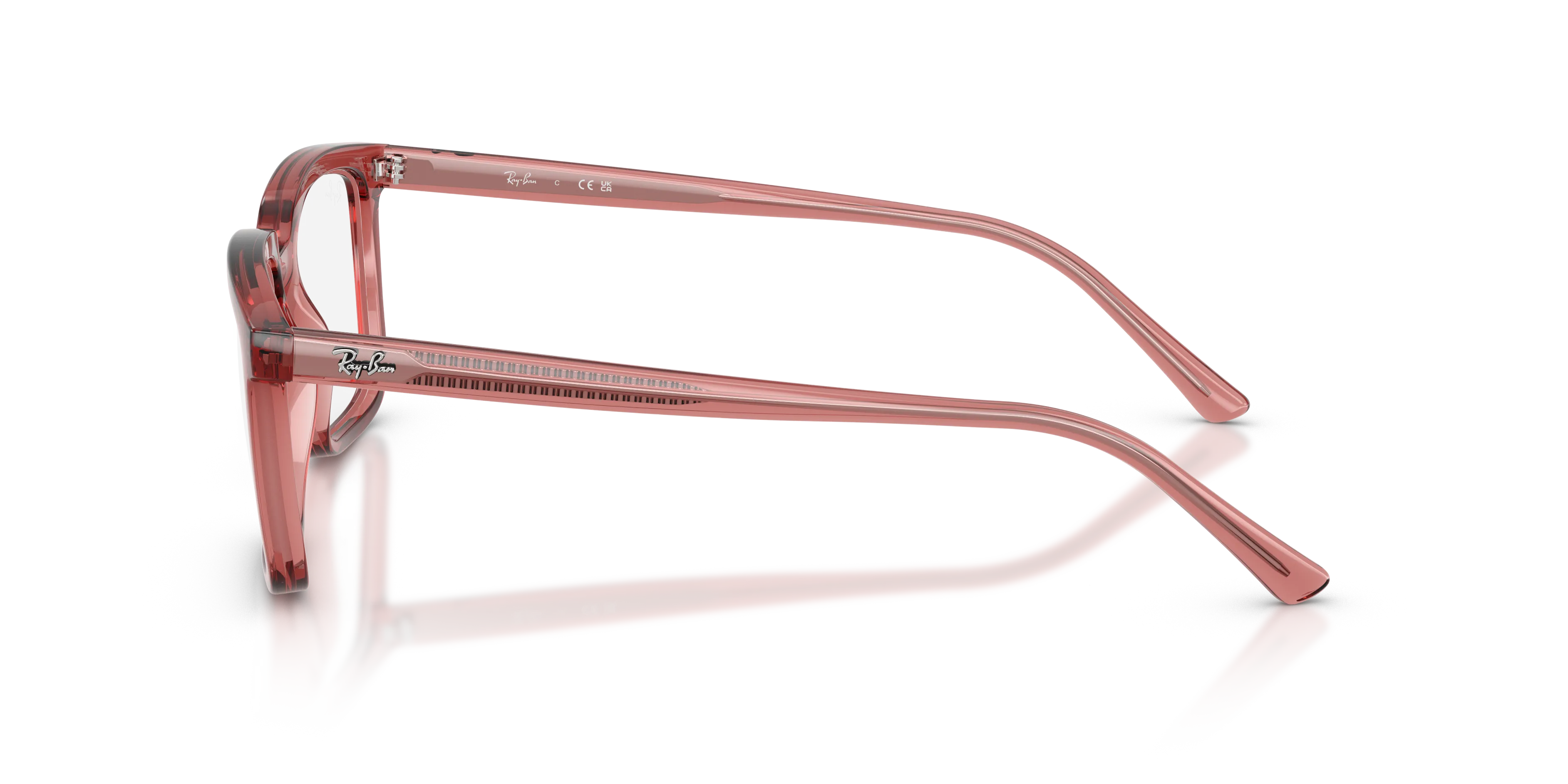Ray - Ban RX7239 ALAIN 8510 Montature da vista Acetato Rosso Trasparente Squadrata Normale - immagine 4