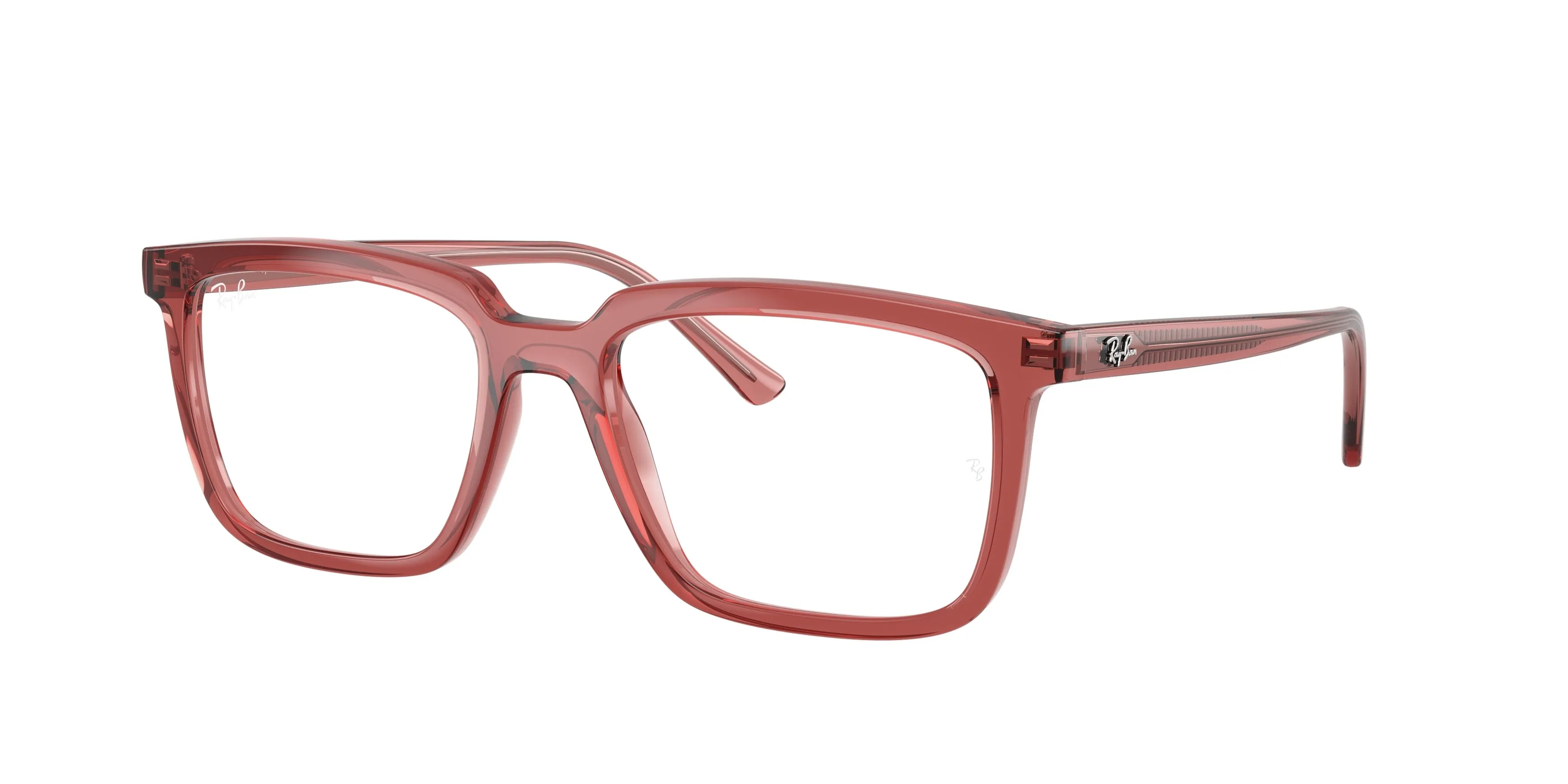 Ray - Ban RX7239 ALAIN 8510 Montature da vista Acetato Rosso Trasparente Squadrata Normale - immagine 1