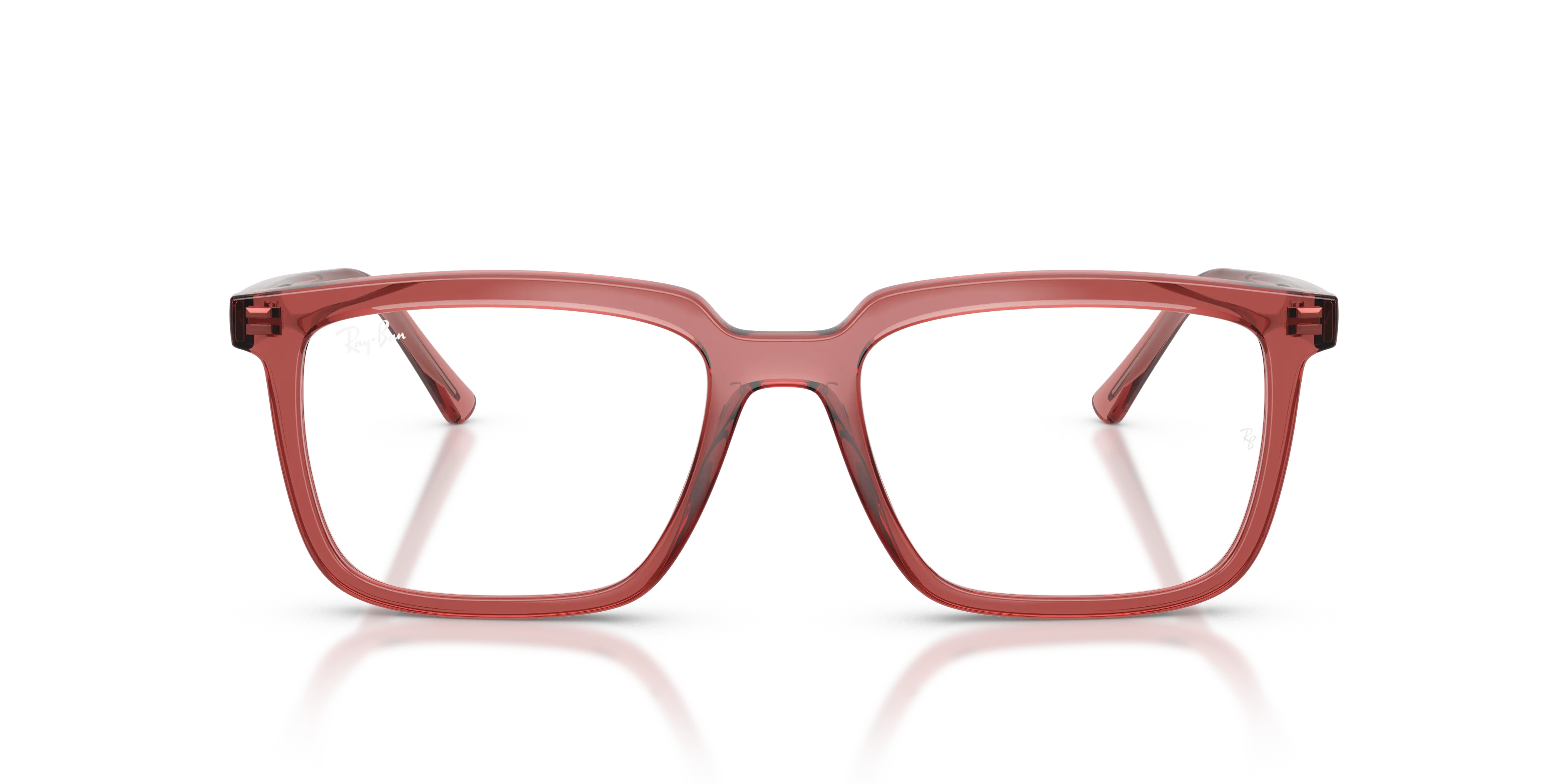 Ray - Ban RX7239 ALAIN 8510 Montature da vista Acetato Rosso Trasparente Squadrata Normale - immagine 3