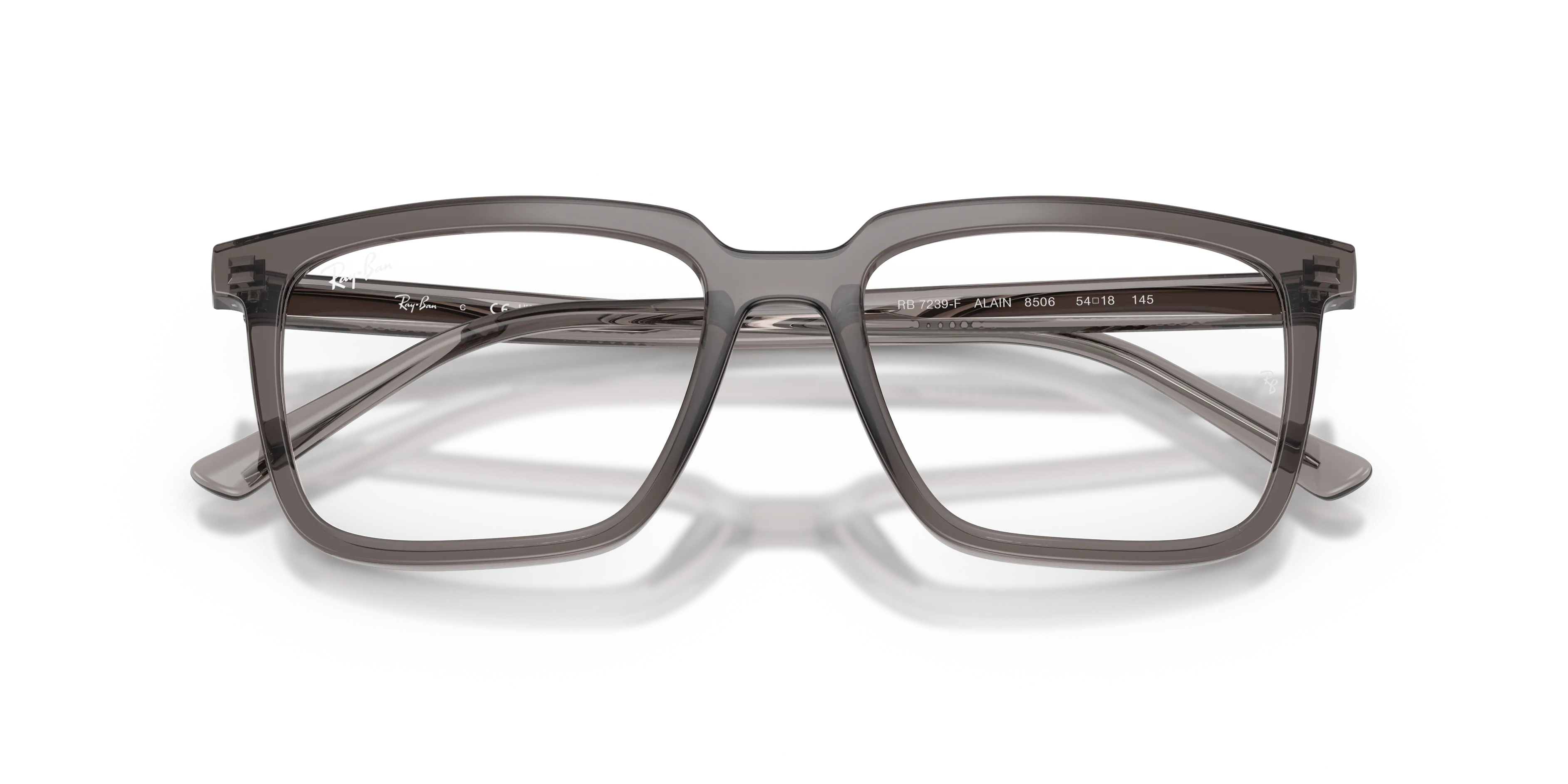 Ray - Ban RX7239 ALAIN 8506 Montature da vista Acetato Grigio Trasparente Squadrata Normale - immagine 2