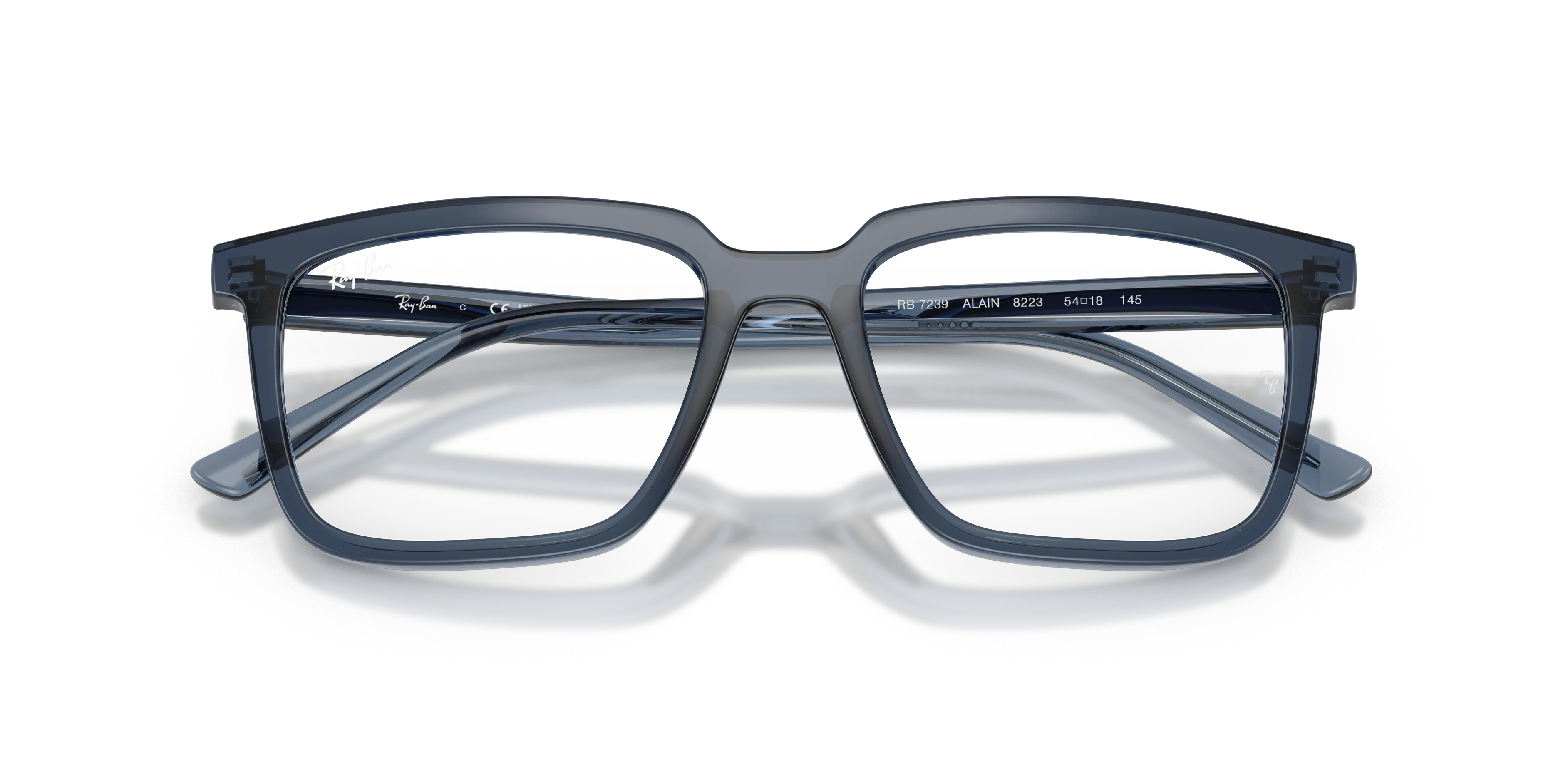 Ray - Ban RX7239 ALAIN 8223 Montature da vista Acetato Blu Trasparente Squadrata Normale - immagine 2