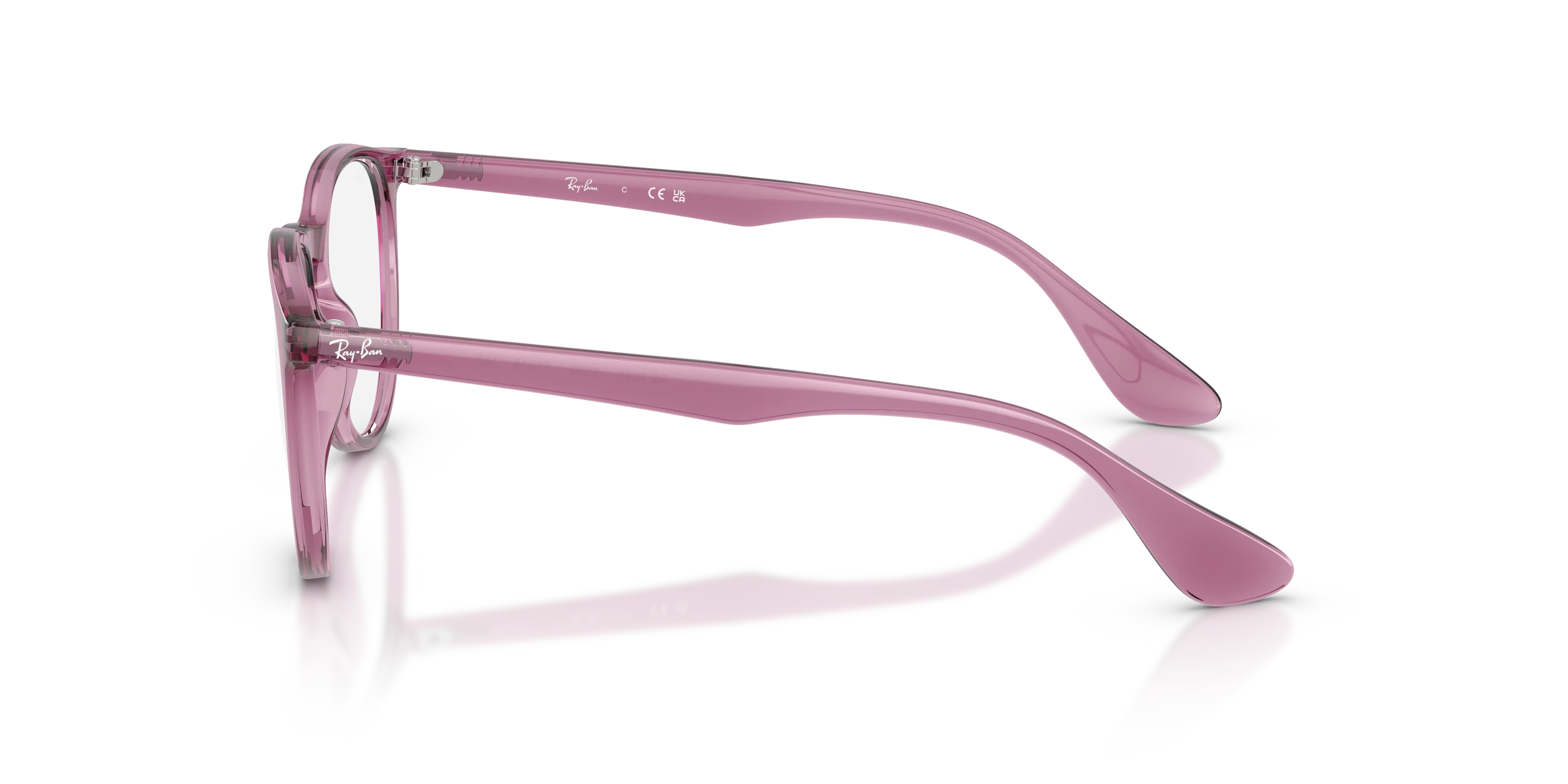 Ray - Ban RX7046 ERIKA 8509 Montature da vista Iniettato Viola Trasparente Rotonda Normale - immagine 4