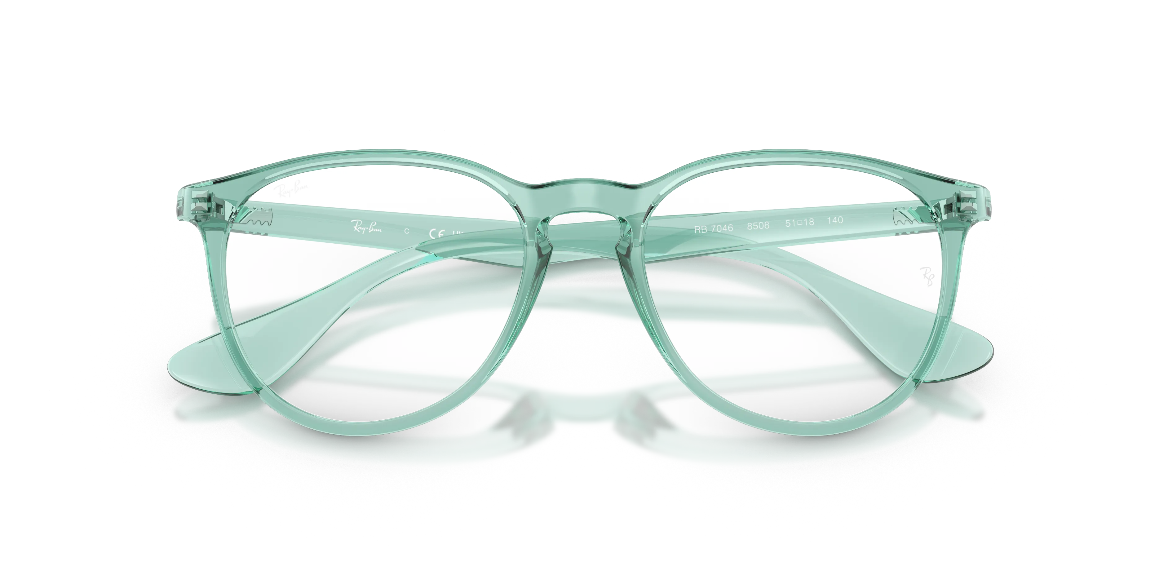 Ray - Ban RX7046 ERIKA 8508 Montature da vista Iniettato Verde Trasparente Rotonda Normale - immagine 2
