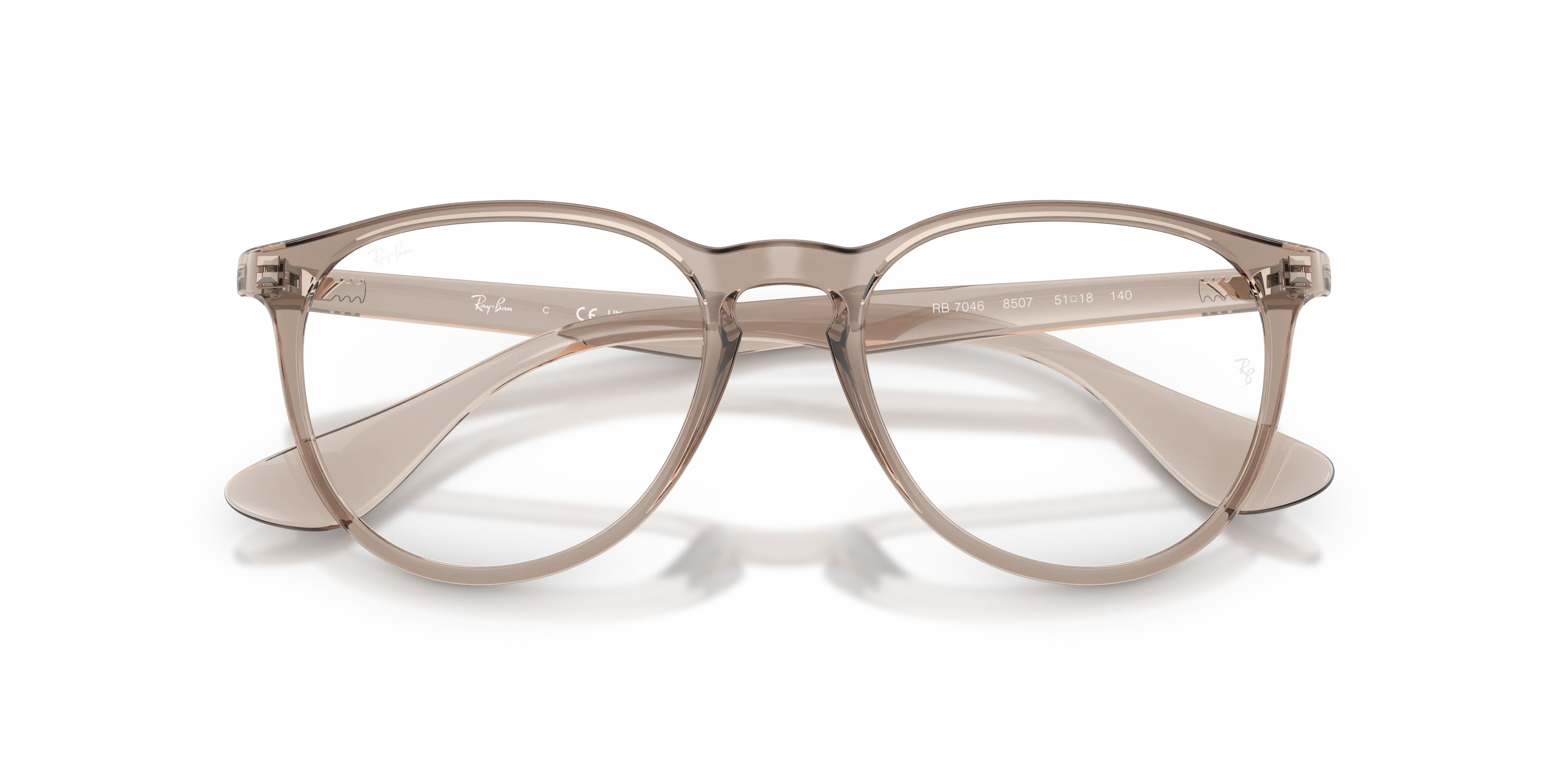 Ray - Ban RX7046 ERIKA 8507 Montature da vista Iniettato Marrone Trasparente Rotonda Normale - immagine 2