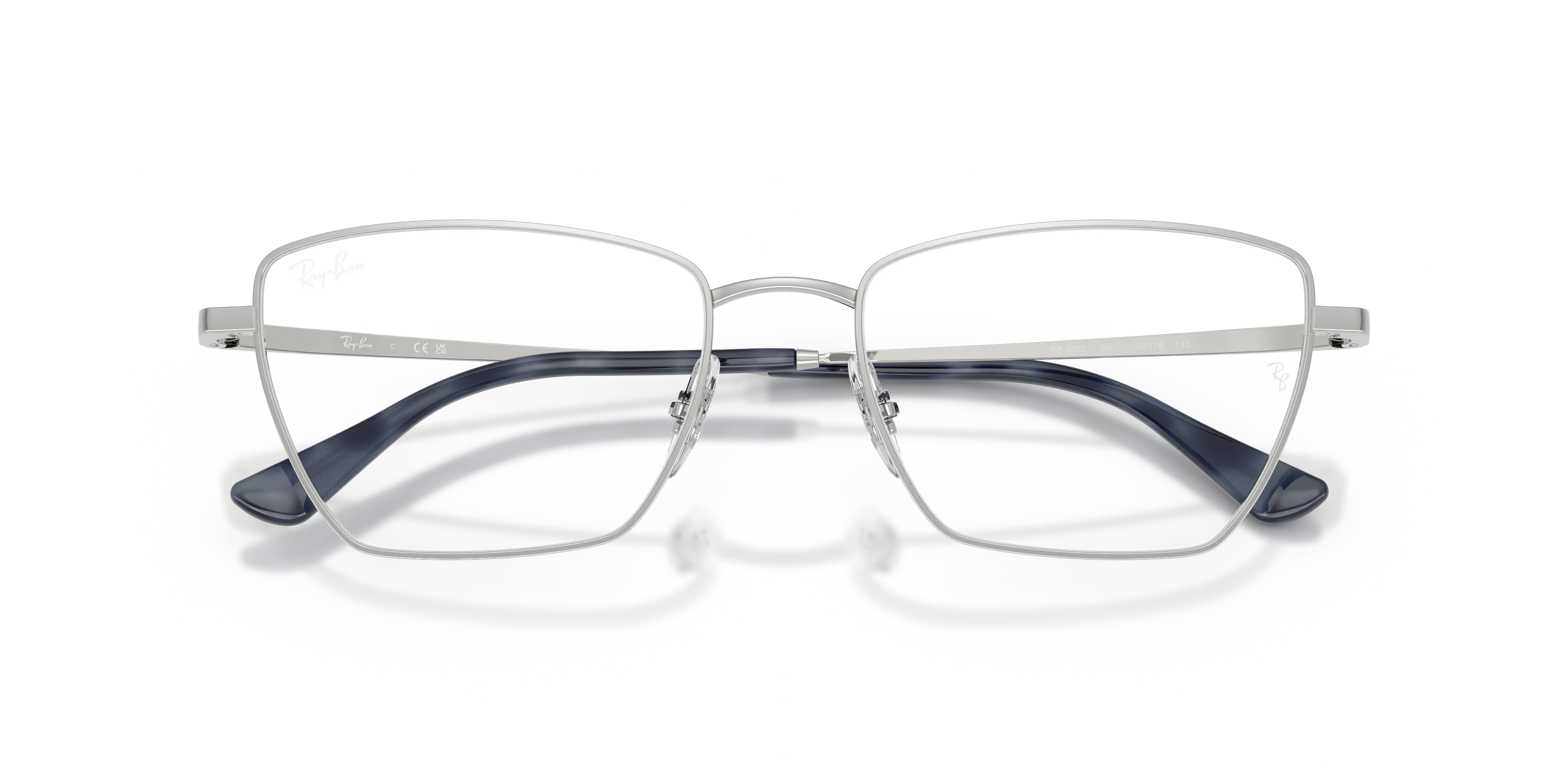 Ray - Ban RX6552 2501 Montature da vista Metallo Argento Trasparente Geometrica Normale - immagine 2
