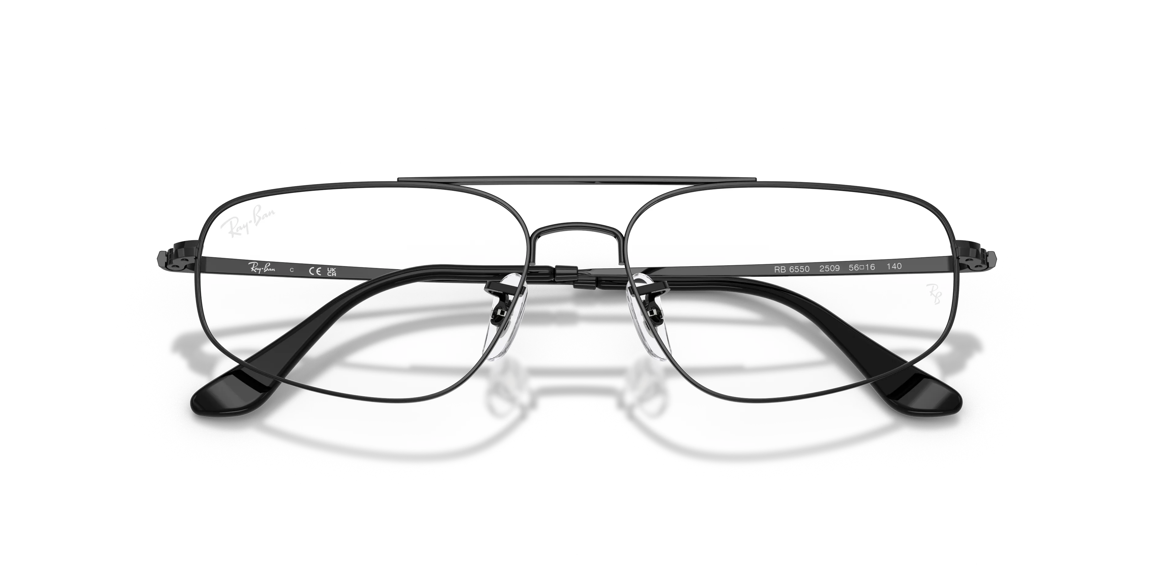 Ray - Ban RX6550 2509 Montature da vista Metallo Nero Trasparente Geometrica Normale - immagine 2
